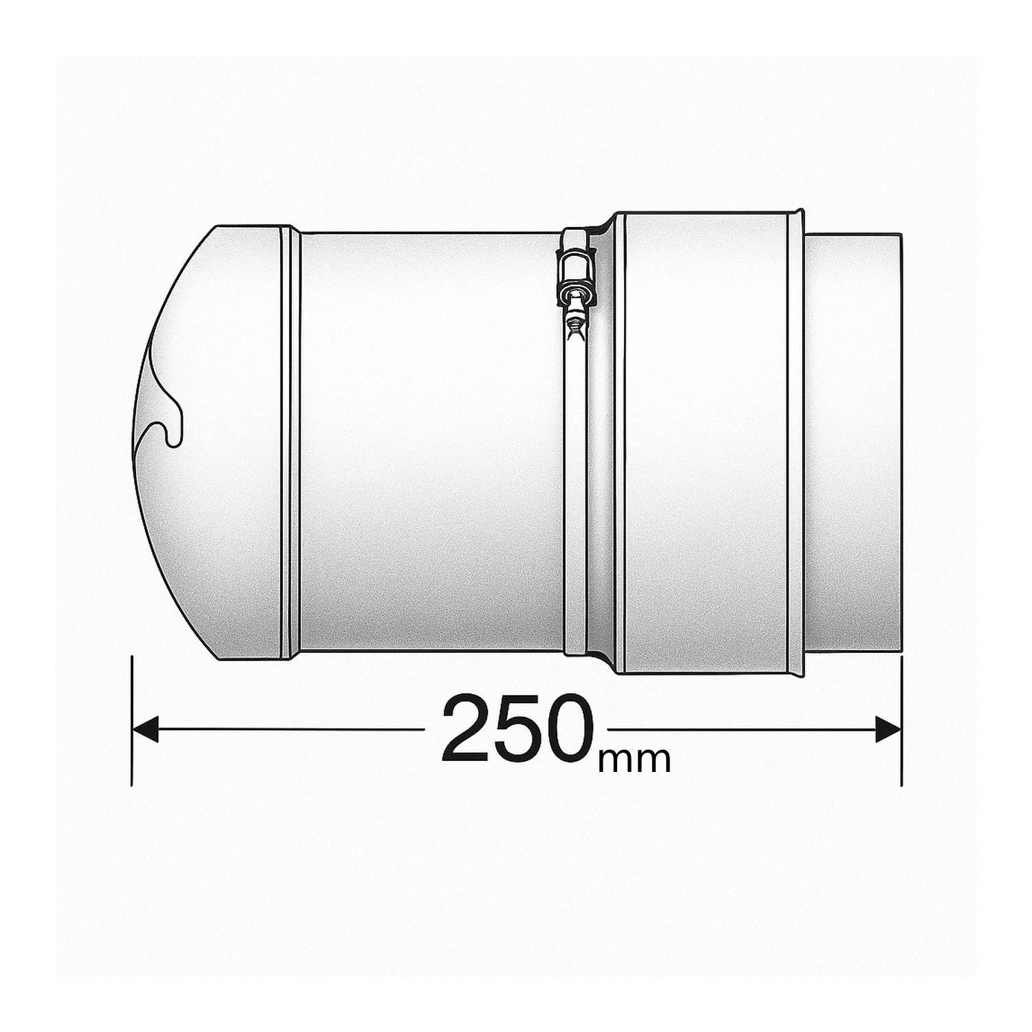 Schiedel Anschlussfutter Ø120 mm eingesteckt für PRIMA PLUS Ø130 mm einwandig matt