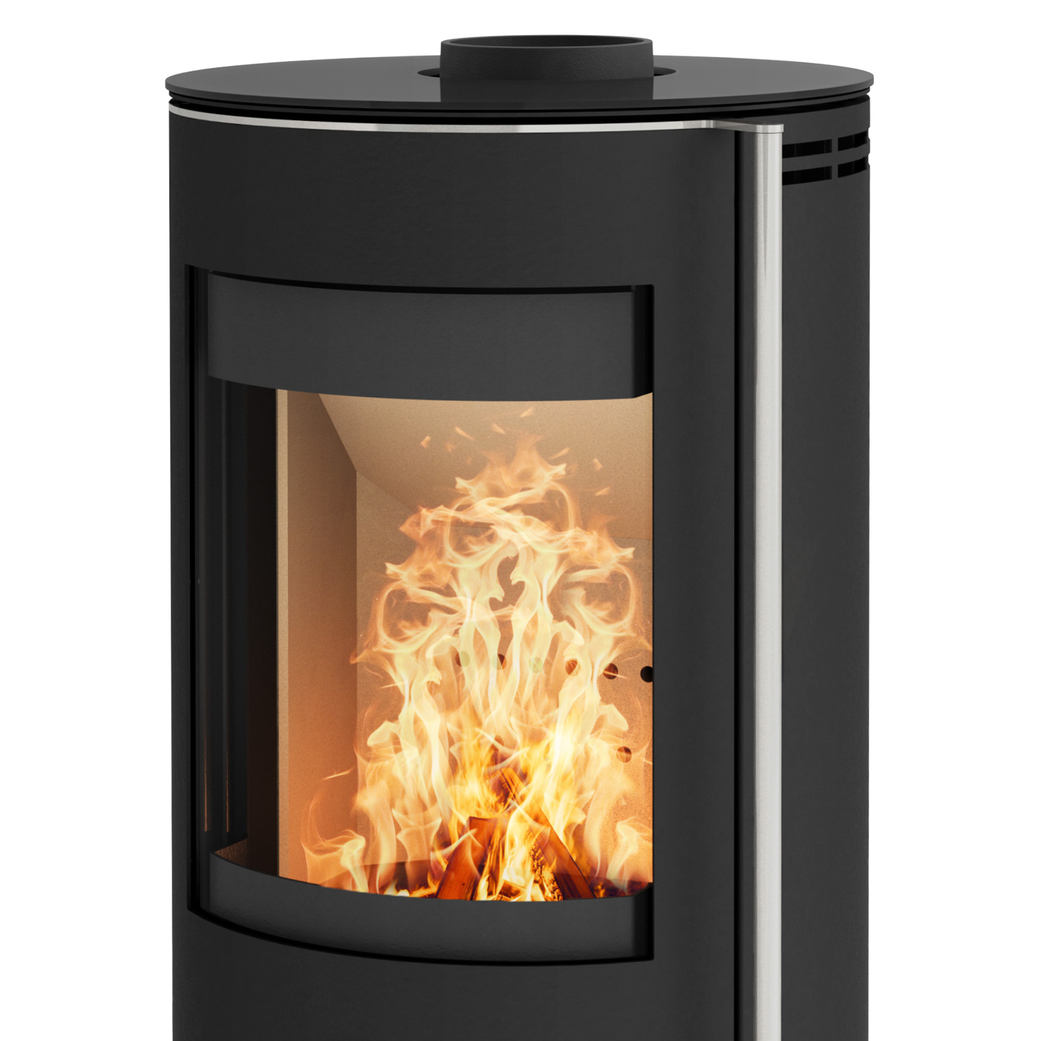 Fireplace Elite Toronto Kaminofen Stahl Schwarz mit Abdeckplatte Glas + 1 m³ Kaminholz gratis