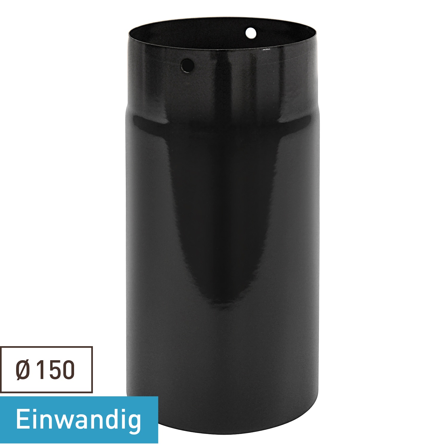 Raik Rauchrohr / Ofenrohr Emaille 150mm - 250mm Schwarz