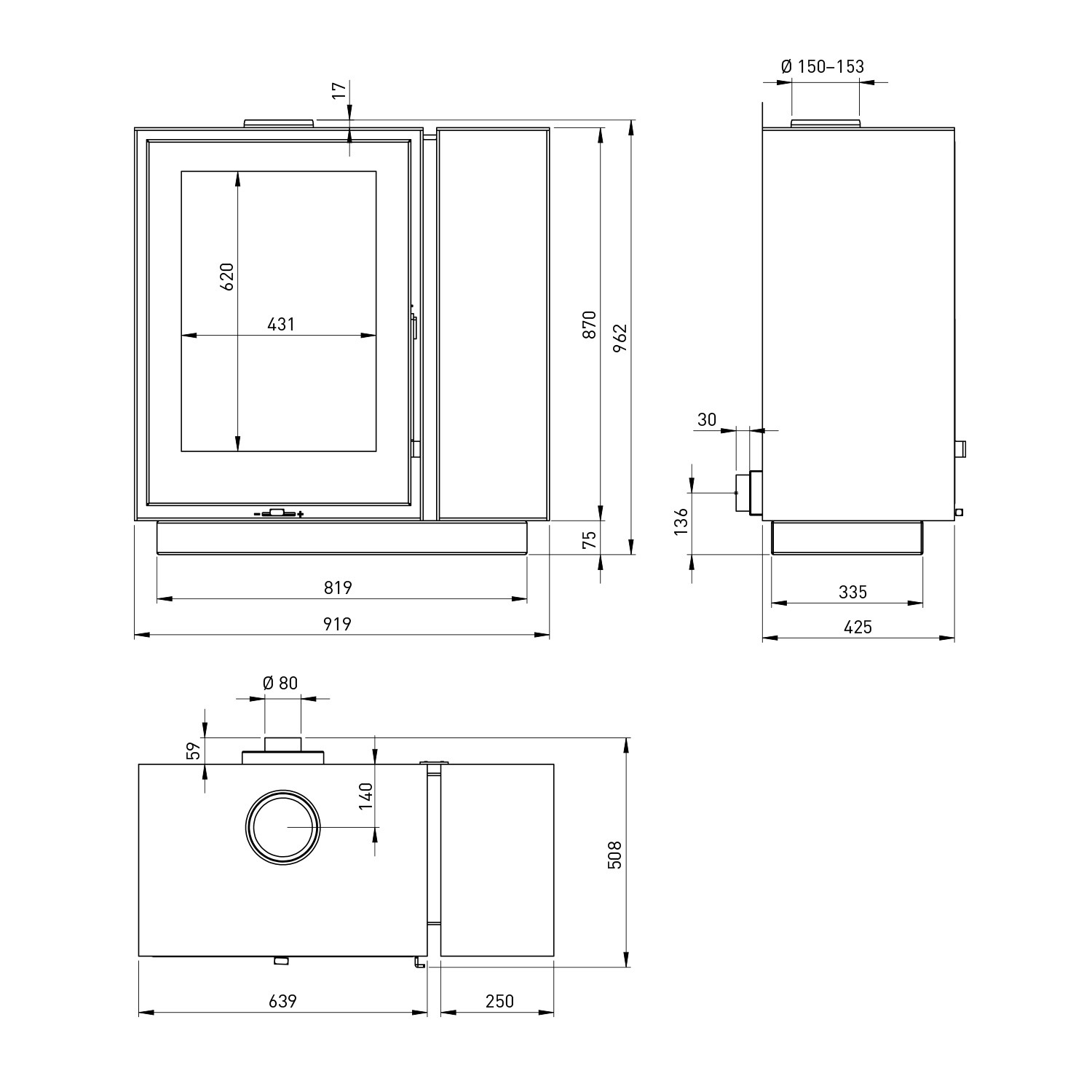 Kunst Stoves Sequoia 2.0 Kaminofen mit seitlichem Holzfach