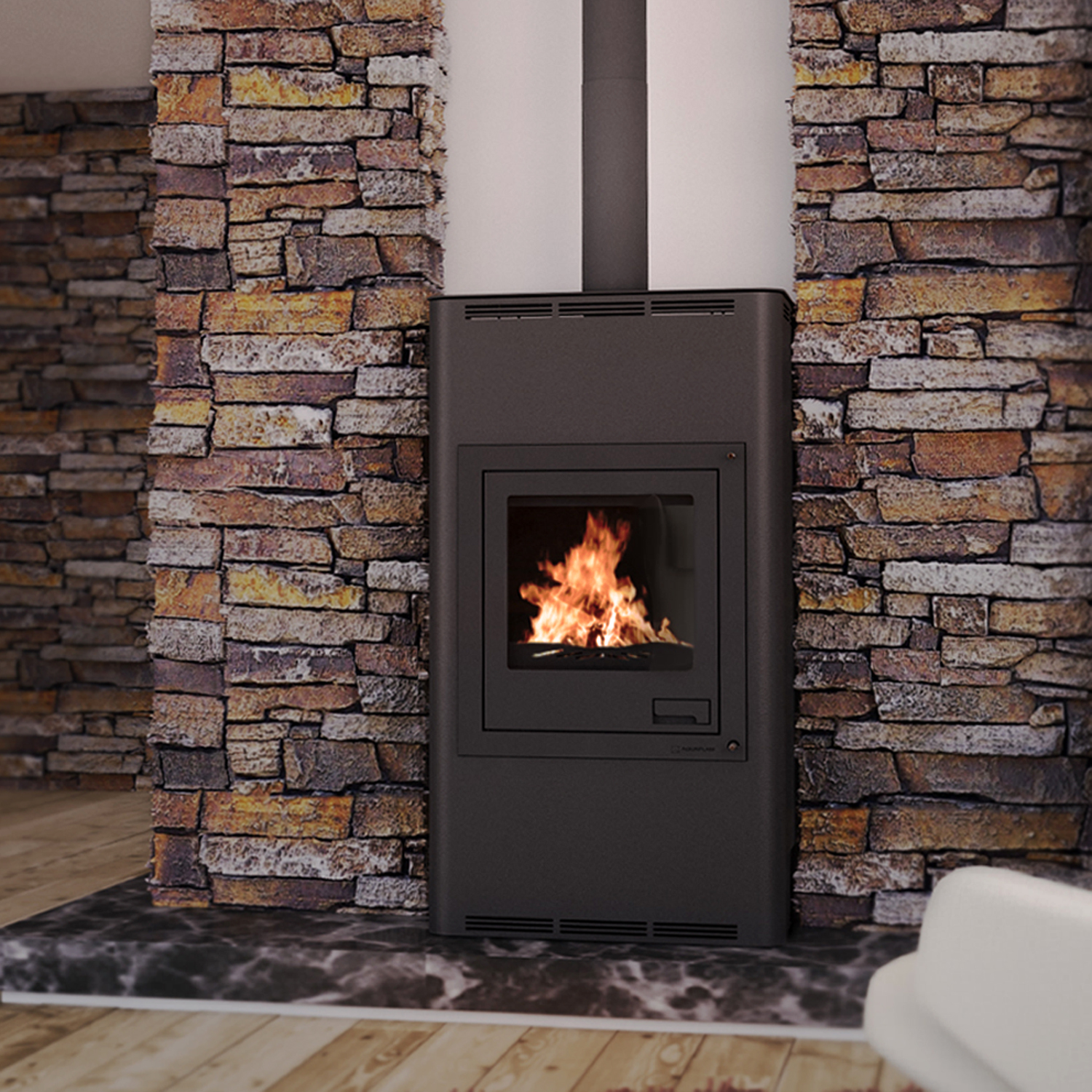 Aquaflam 17 Basic Wasserführender Kaminofen Black Aquaflam 17 Basic Wasserführender Kaminofen Black