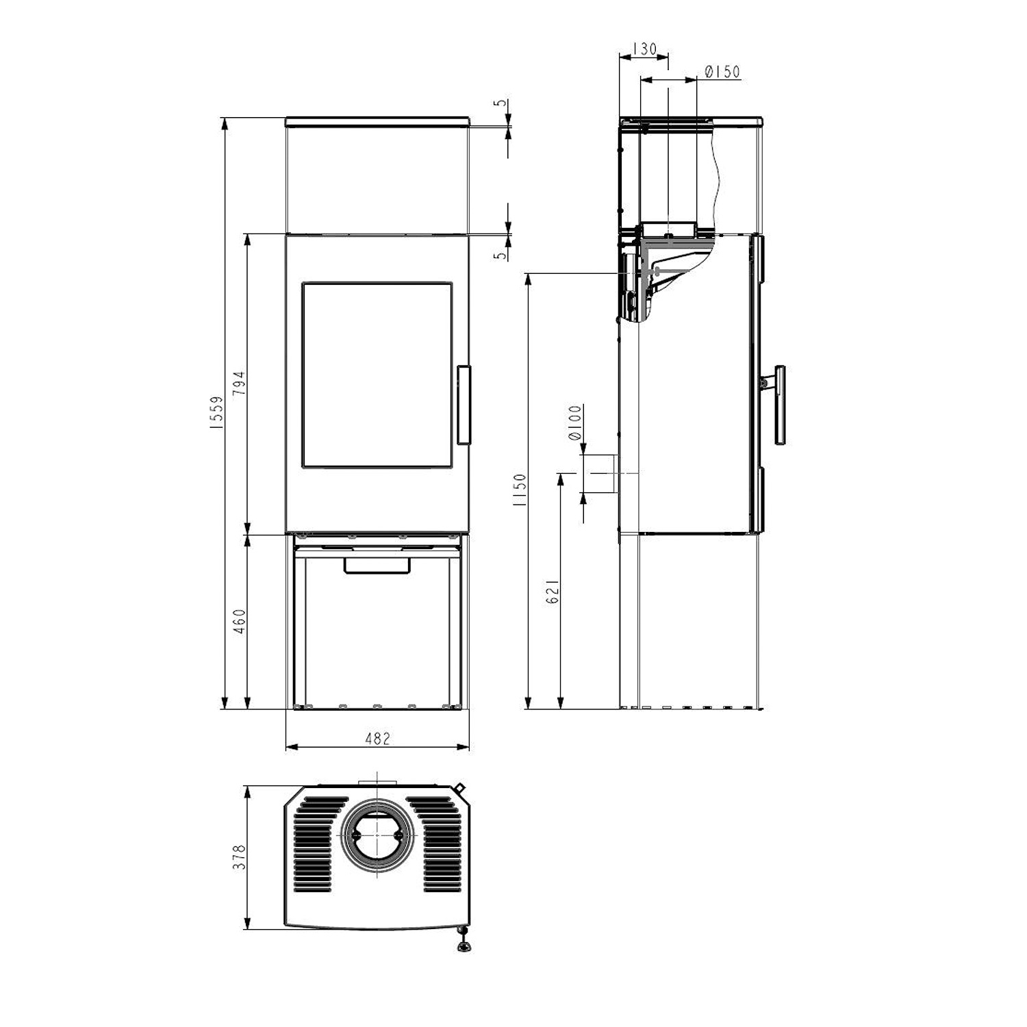 Haas+Sohn P+ Kaminofen SALZBURG. l easy HSC* easy, perl- schwarz