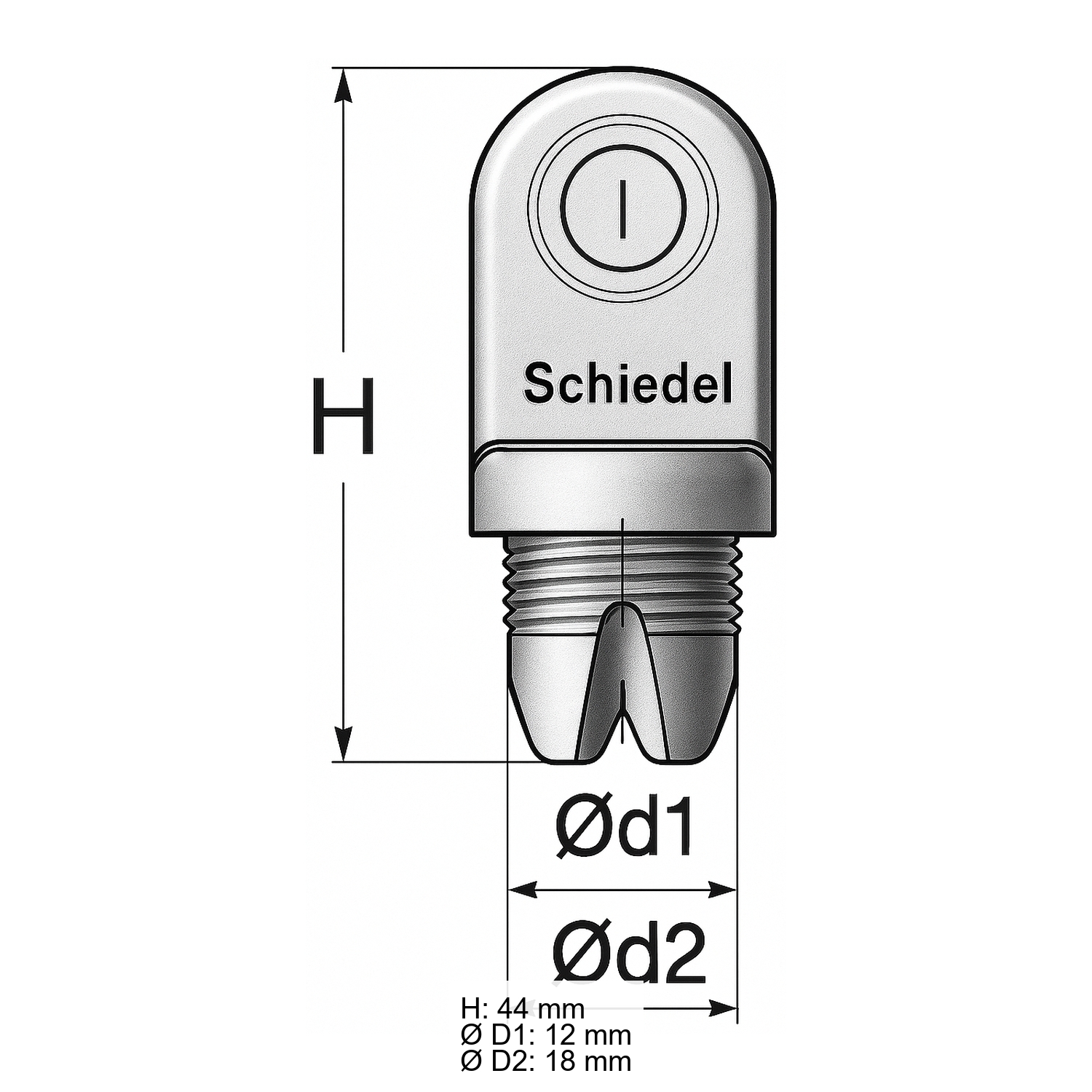 Schiedel Messstopfen glänzend