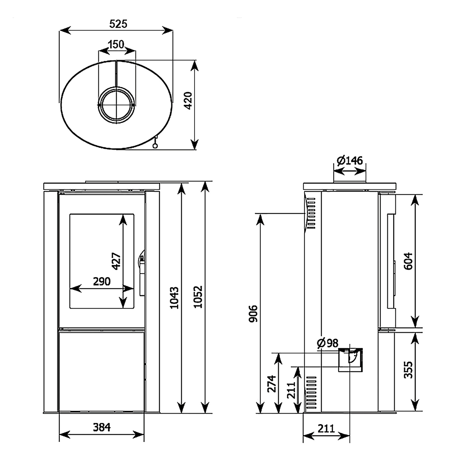 Novaline Zara Kaminofen Stahl Schwarz / Speckstein-Optik Novaline Zara Kaminofen Stahl Schwarz / Speckstein-Optik