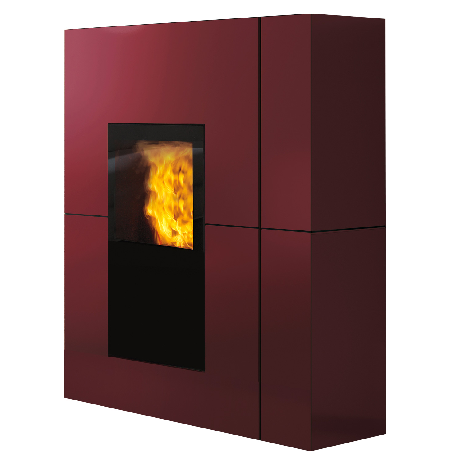 Edilkamin Blade H 23 Evo wasserführendender Pelletofen Stahl Bordeaux inkl. Kit R-FX