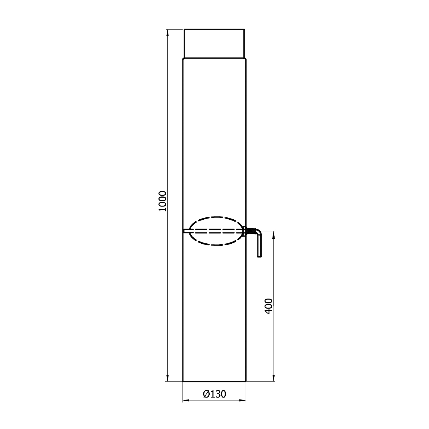 Raik Basic Zugregulierung 130mm gussgrau Länge 1000mm für Rauchrohr / Ofenrohr