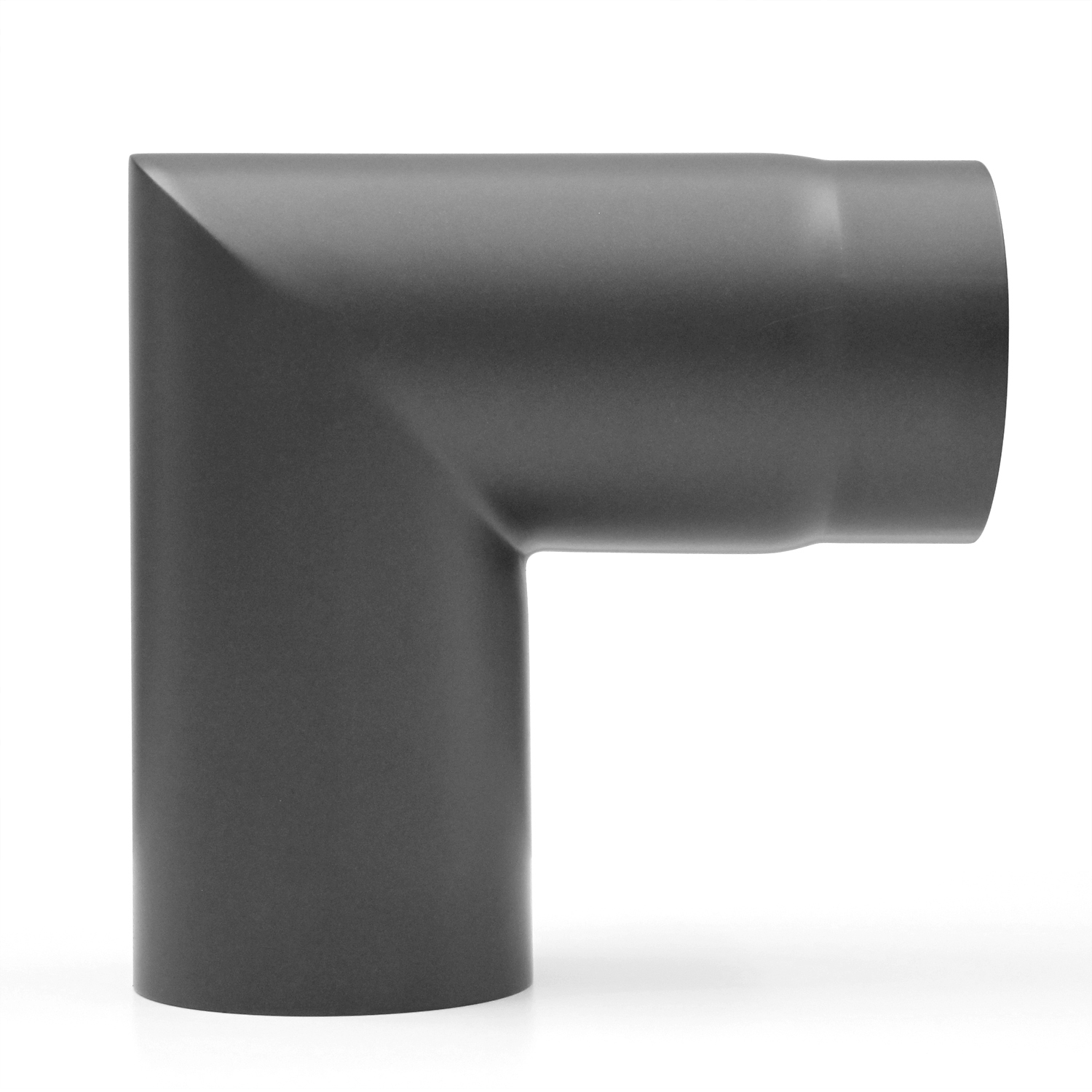 Raik Basic Rauchrohrbogen 120mm gussgrau 90° – 2teilig, ohne Tür für Rauchrohr / Ofenrohr