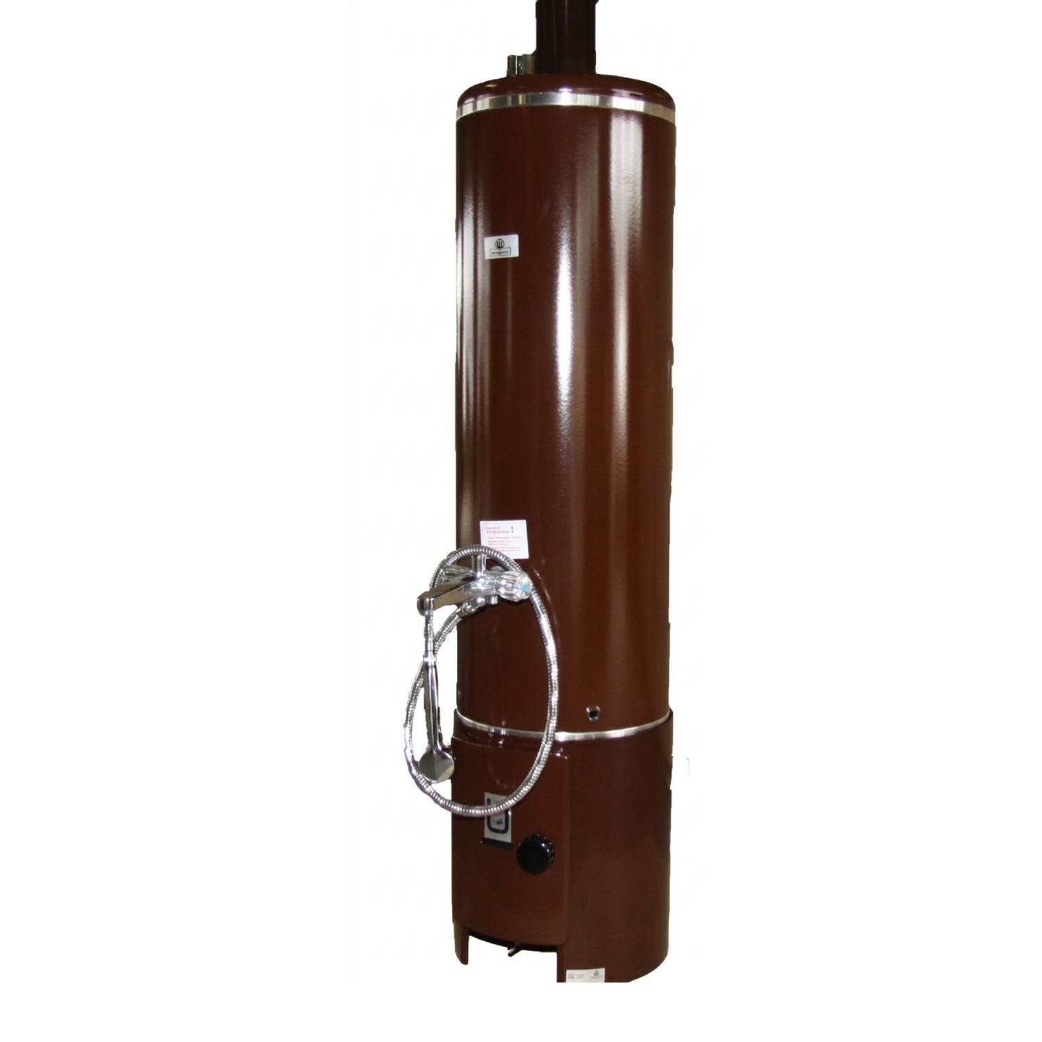 Wittigsthal Badeofen drucklos 100L "Rustikal" komplett - Oberofen braun, Unterofen braun, MB