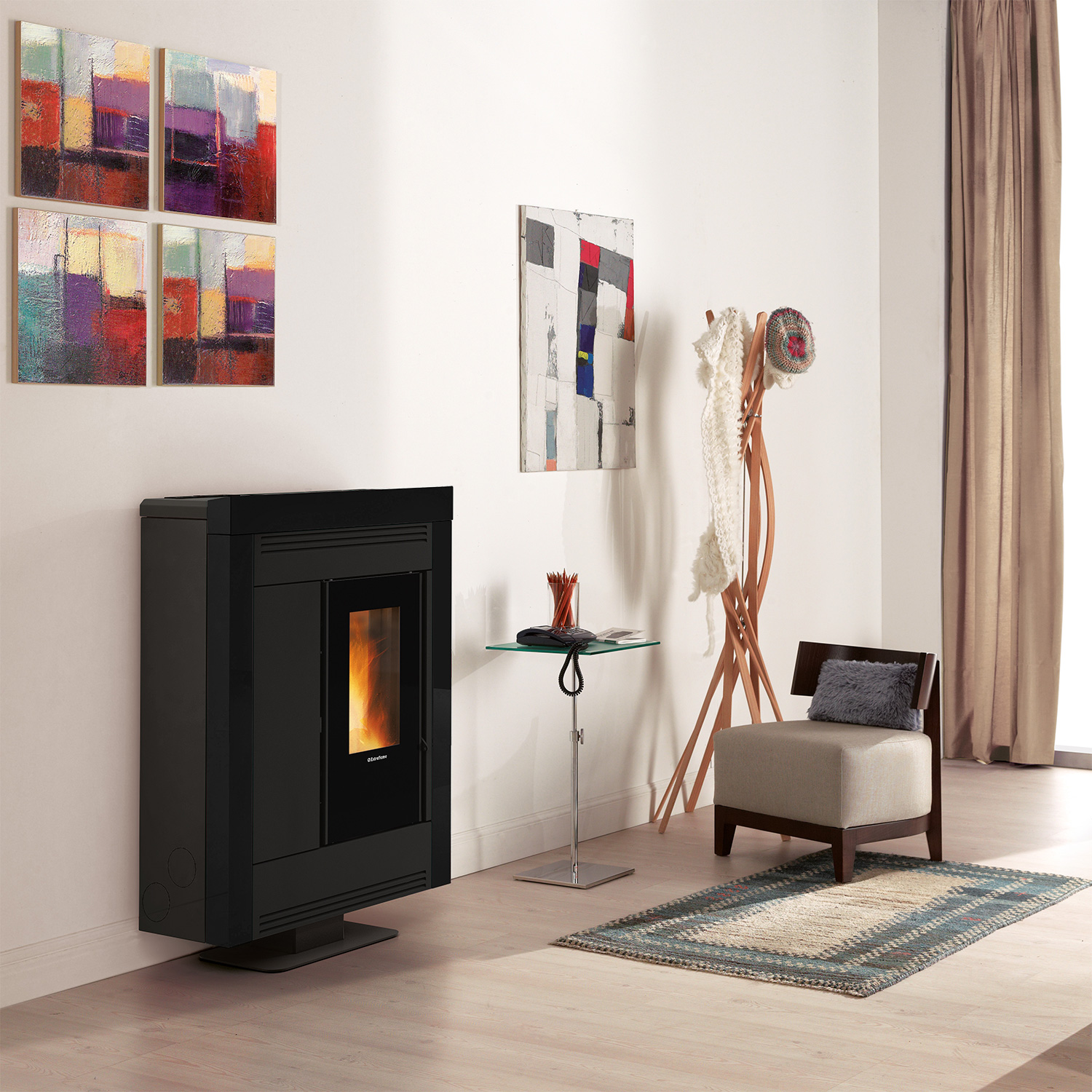 Extraflame Souvenir Plus Steel 5.0 Pelletofen Schwarz
