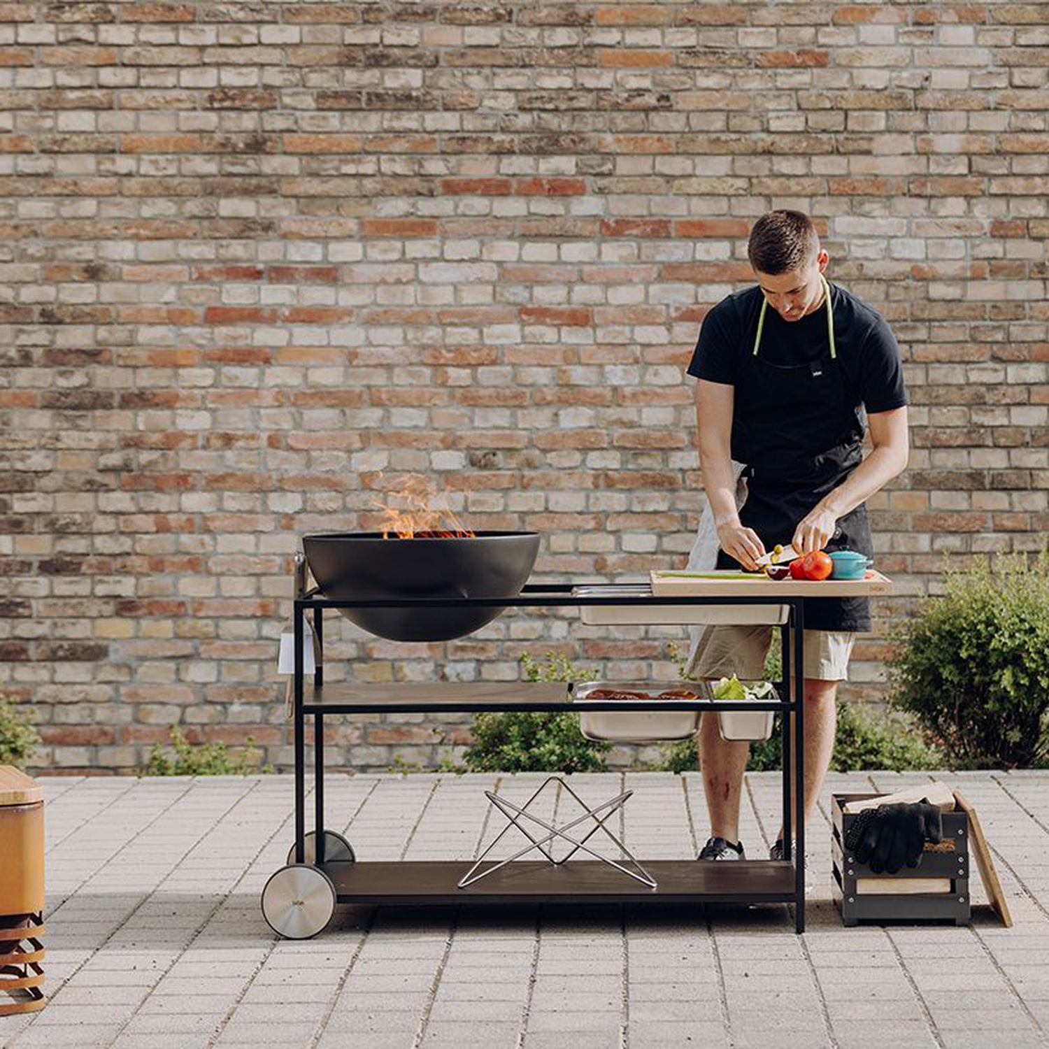 höfats FIRE KITCHEN mit BOWL 57 Plancha-Grillset tief