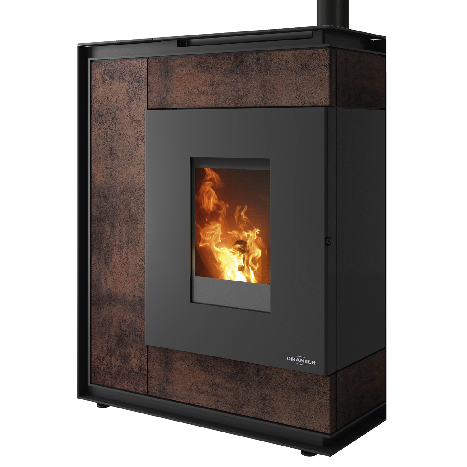 Oranier Boreas Aqua Wasserführender Pelletofen Sintered Stone Korten, Rauchabgang oben Oranier Boreas Aqua Wasserführender Pelletofen Sintered Stone Korten, Rauchabgang oben