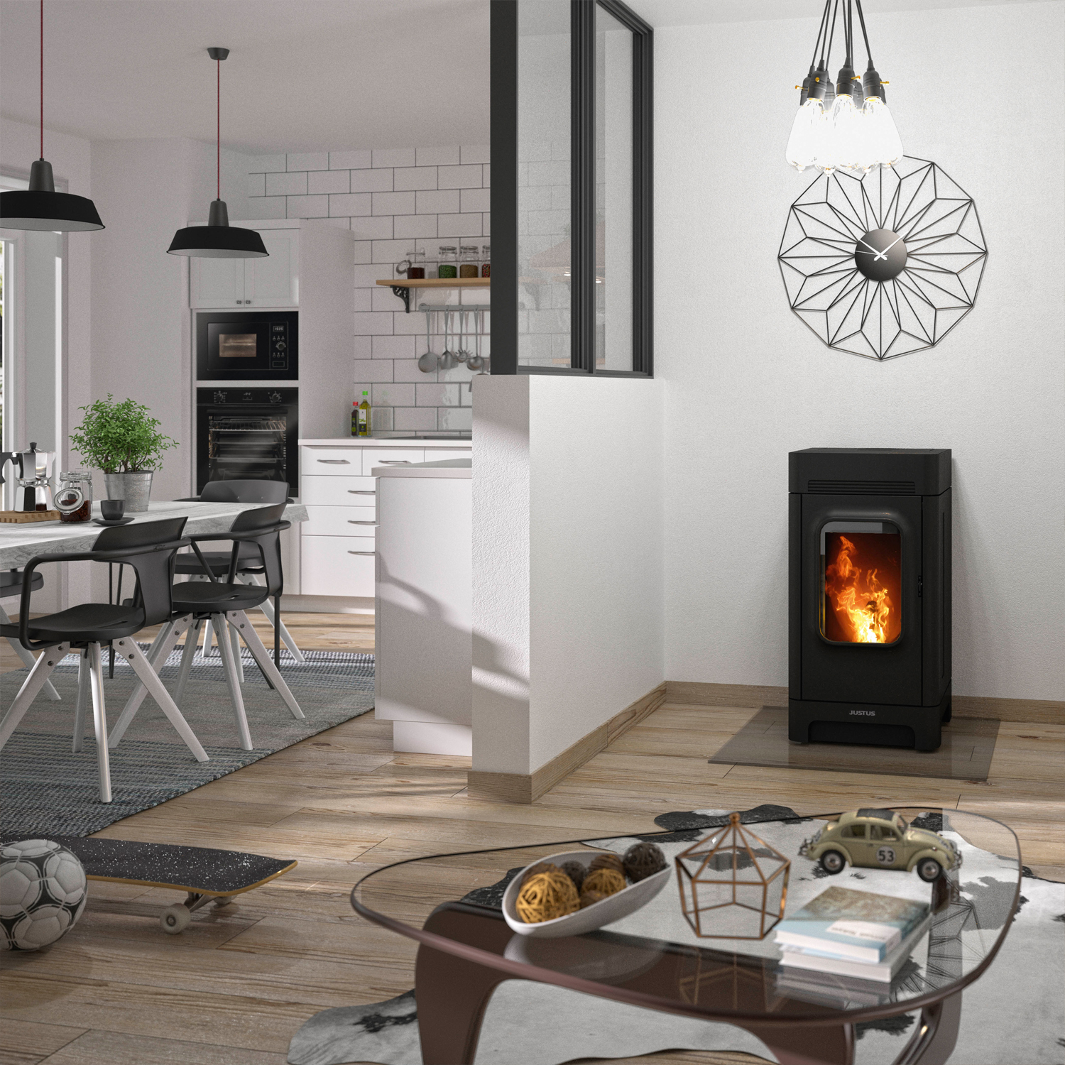 Justus Canis Pelletofen Stahl Schwarz Justus Canis Pelletofen Stahl Schwarz