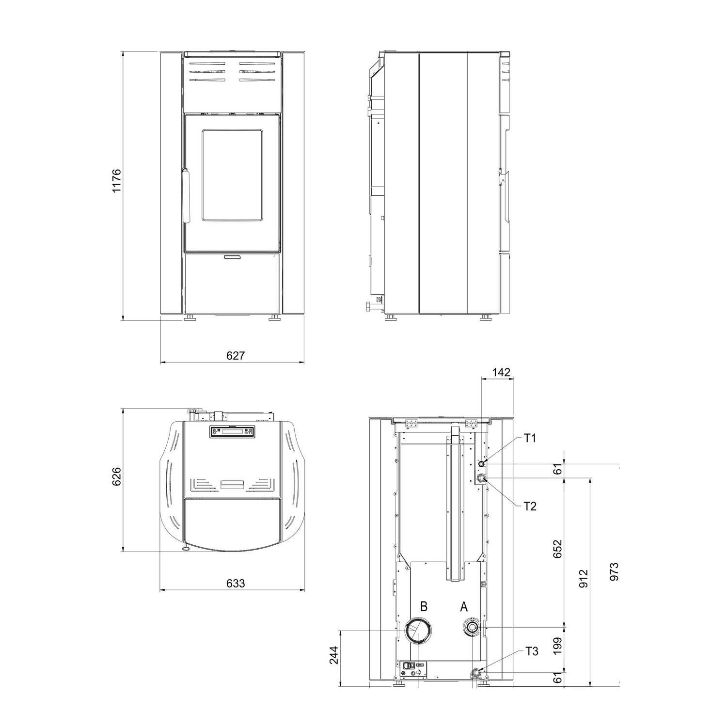 Extraflame RAFFAELLA IDRO H15 5.0.16 - Weiss wassergeführter Pelletofen