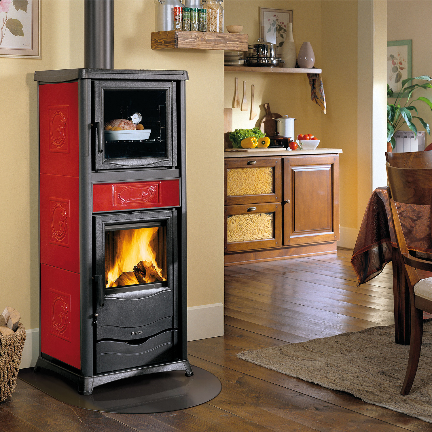 La Nordica Termorossella Plus Forno DSA 16 Wasserführender Kaminofen Liberty Bordeaux