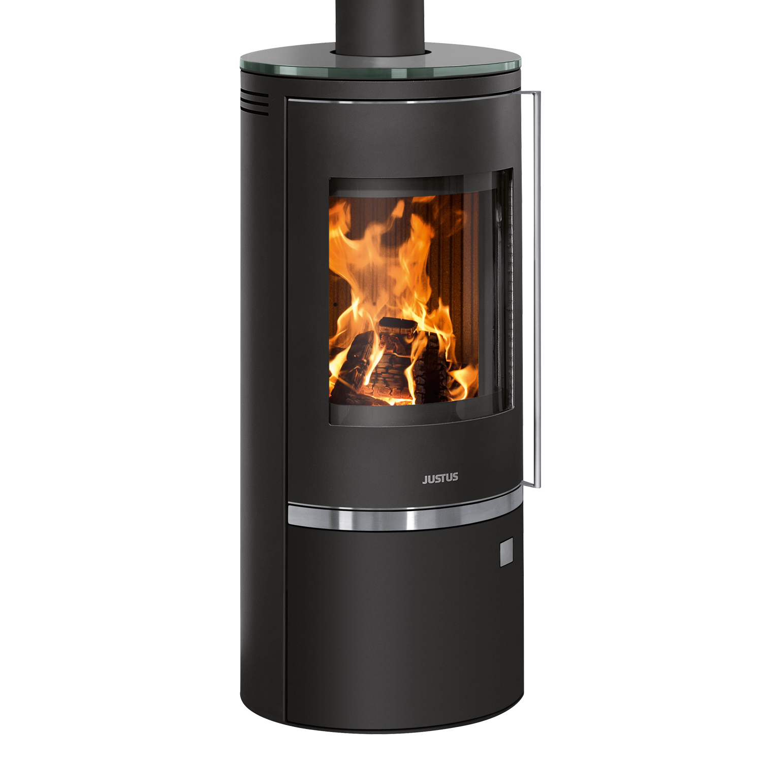 Justus Faro Top 2.0 Kaminofen Stahl Schwarz mit Glas-Abdeckplatte Justus Faro Top 2.0 Kaminofen Stahl Schwarz mit Glas-Abdeckplatte