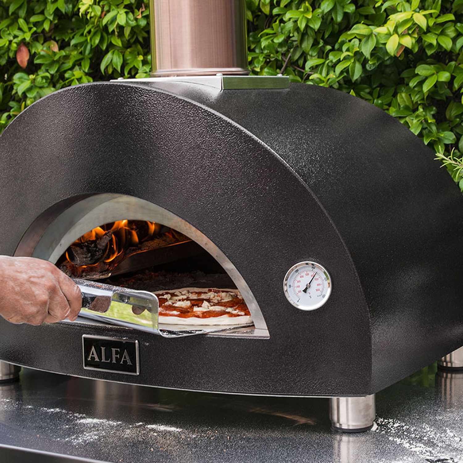 Alfa Moderno 1 Pizza Gas-Pizzaofen schiefergrau 50 mBar