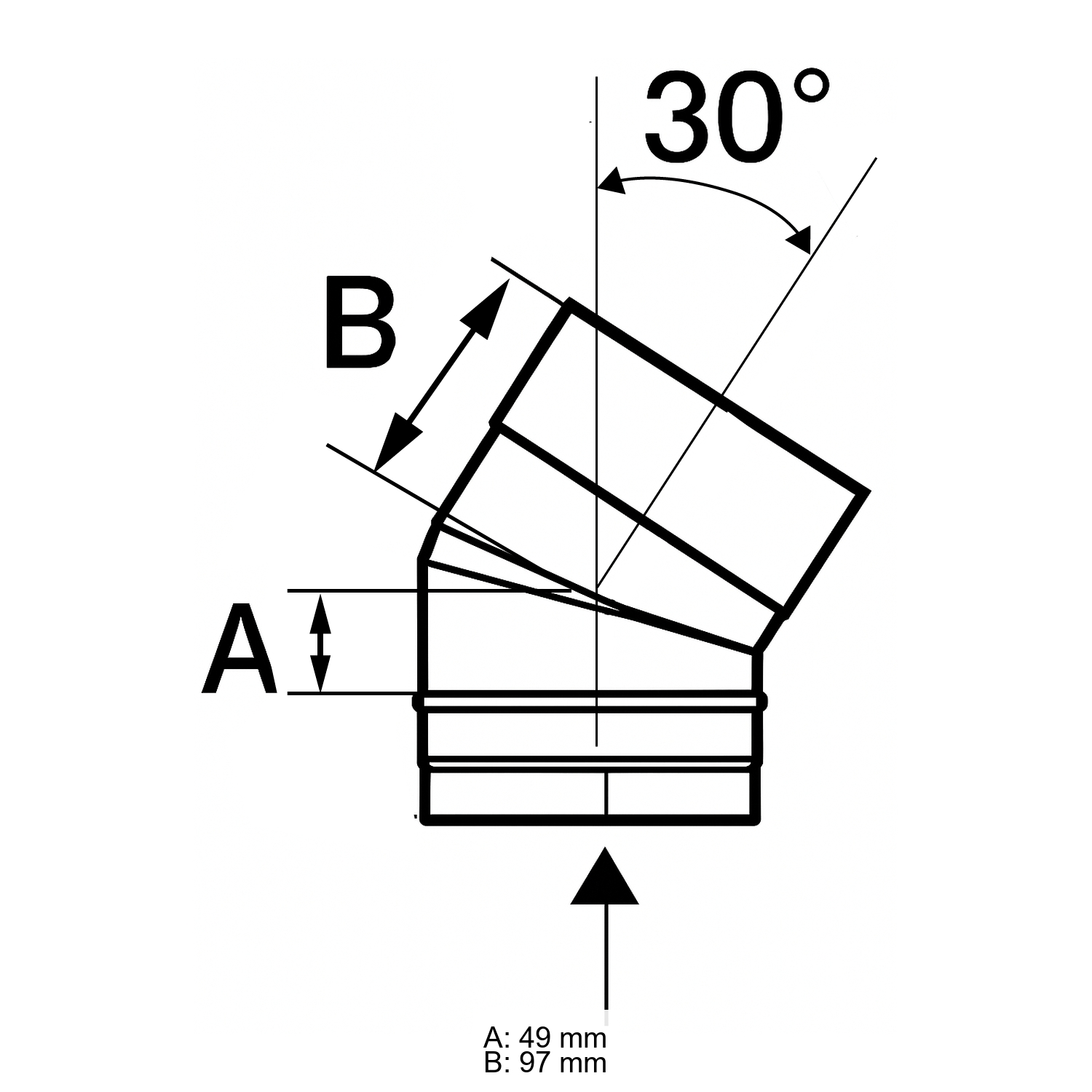 Schiedel PRIMA PLUS Bogen 30° Ø130 mm einwandig matt