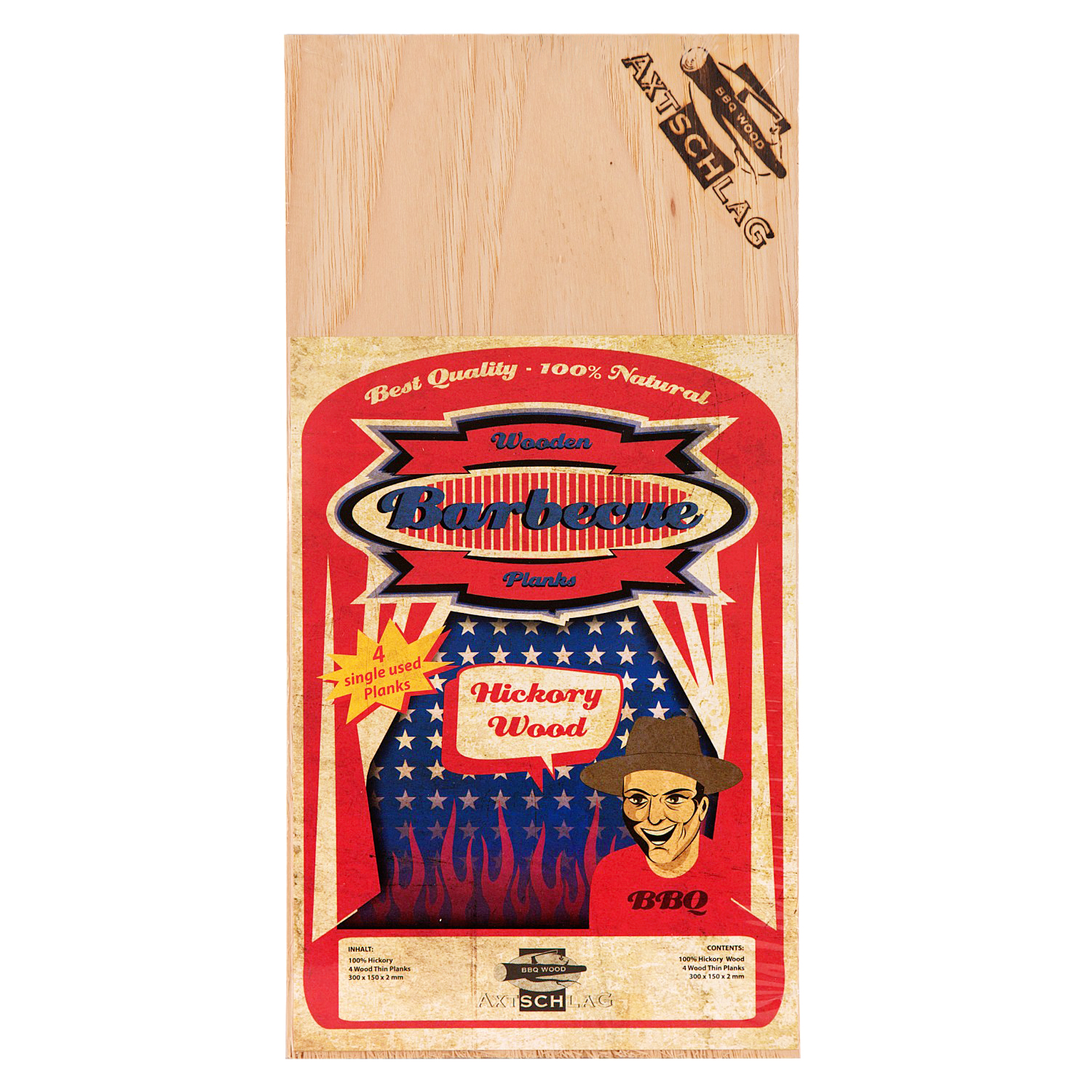 Axtschlag Single Used Wood Planks Hickory 4er-Set Axtschlag Single Used Wood Planks Hickory 4er-Set