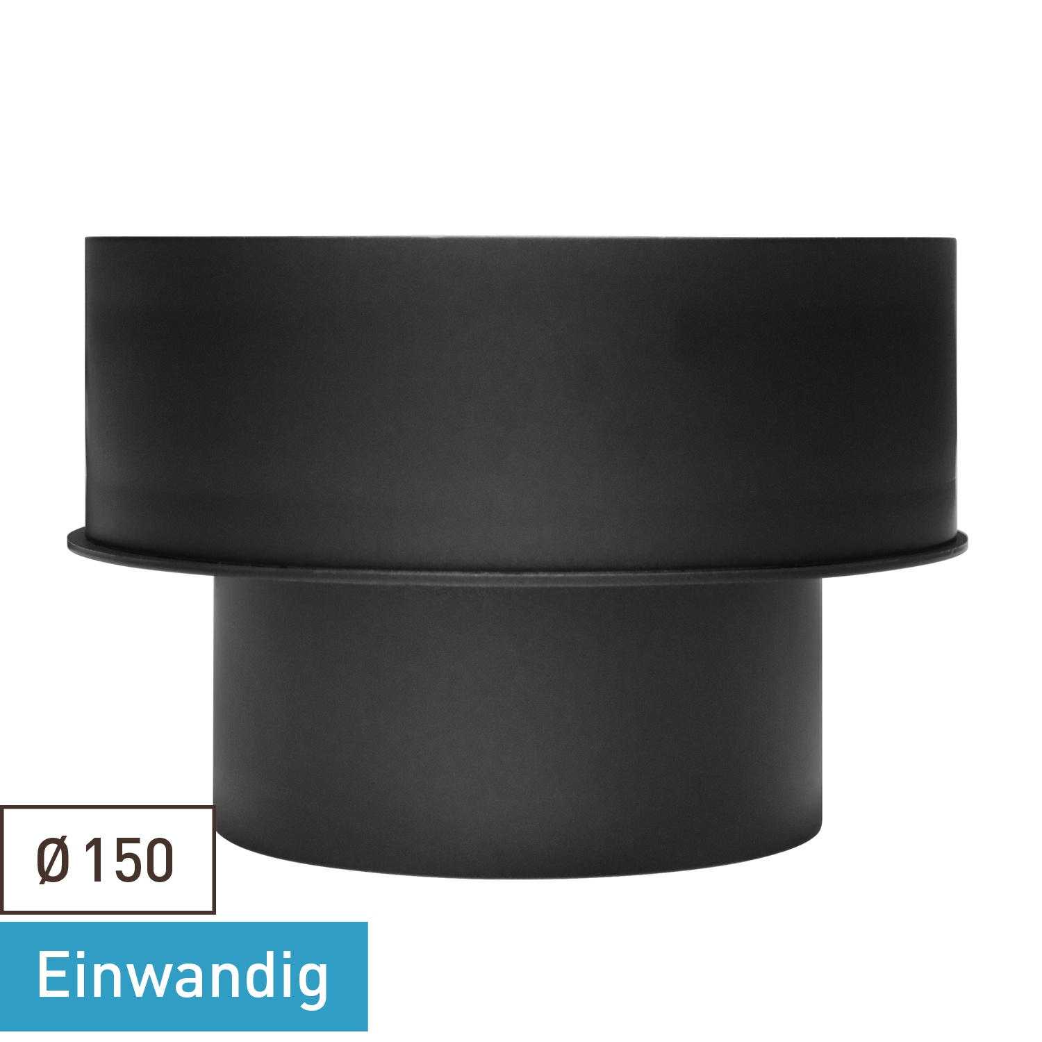 Raik Basic Erweiterung 150mm – 250mm schwarz gerade für Rauchrohr / Ofenrohr