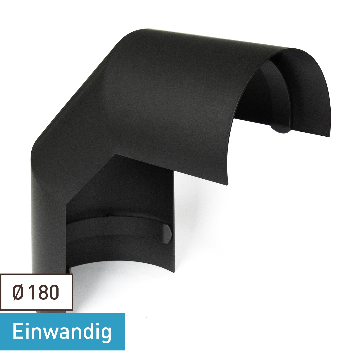 Raik Basic Thermoschild 180mm schwarz für 3teiligen Bogen 90° für Rauchrohr / Ofenrohr