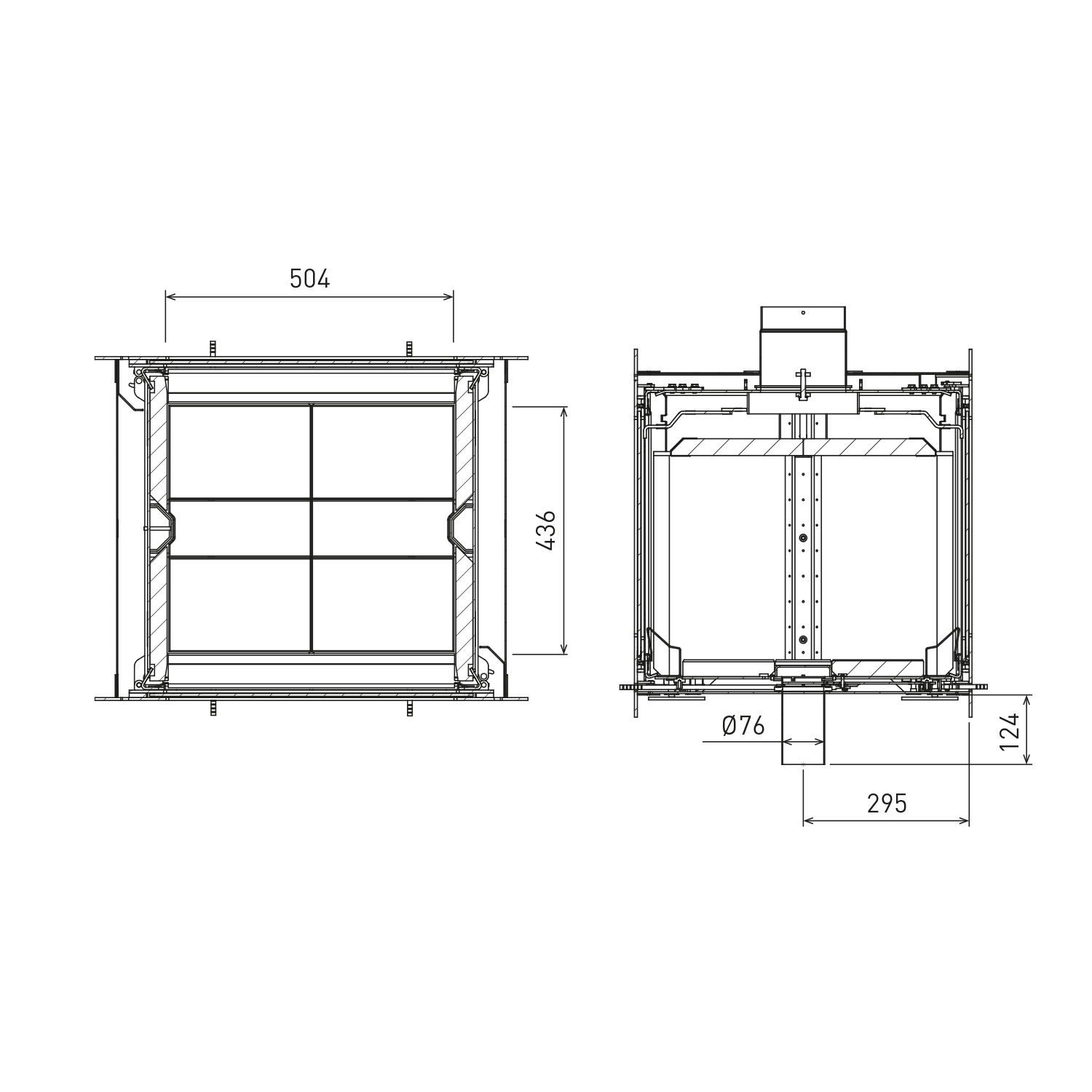Lotus H570 T Kamineinsatz Farbe Schwarz, Scharniere links Lotus H570 T Kamineinsatz Farbe Schwarz, Scharniere links