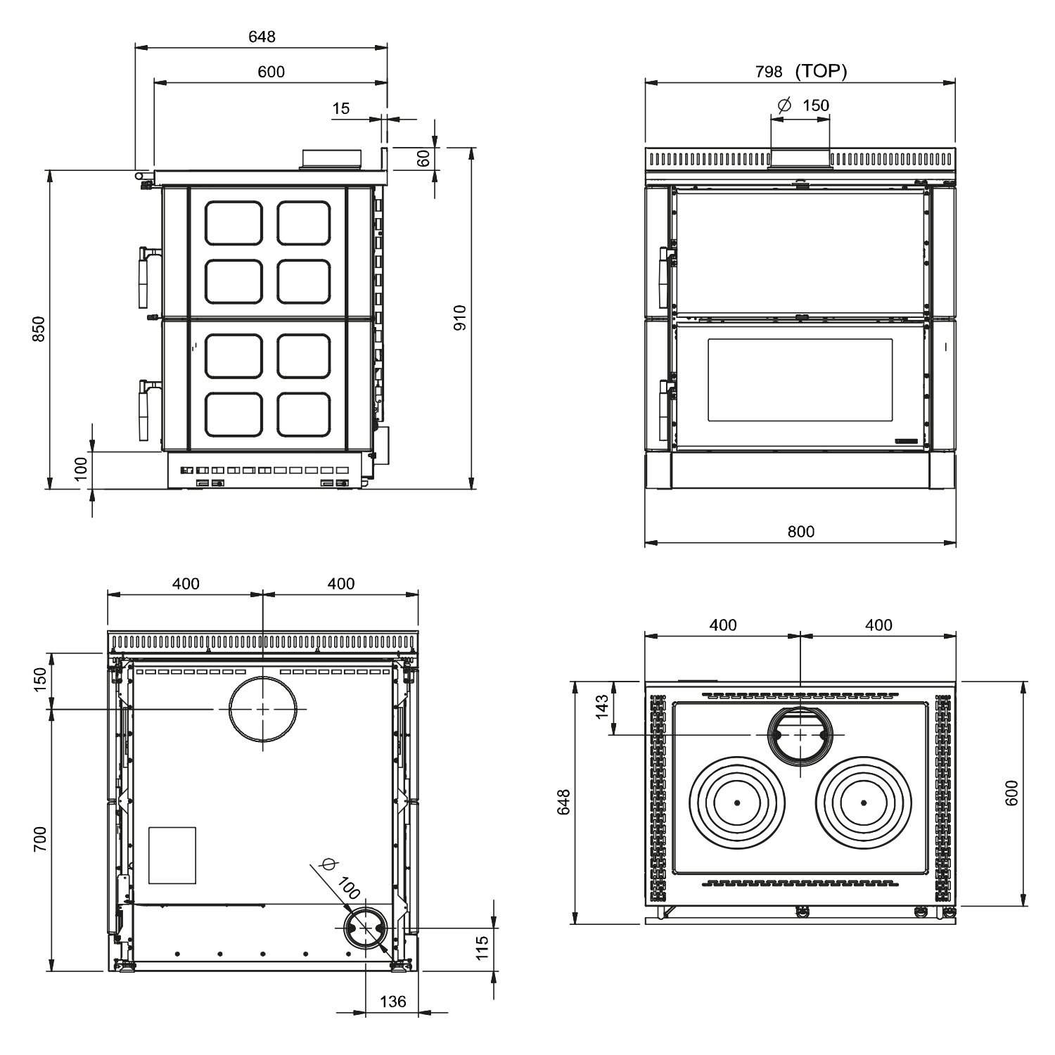 La Nordica Verona XXL 16 Küchenofen Anthrazit