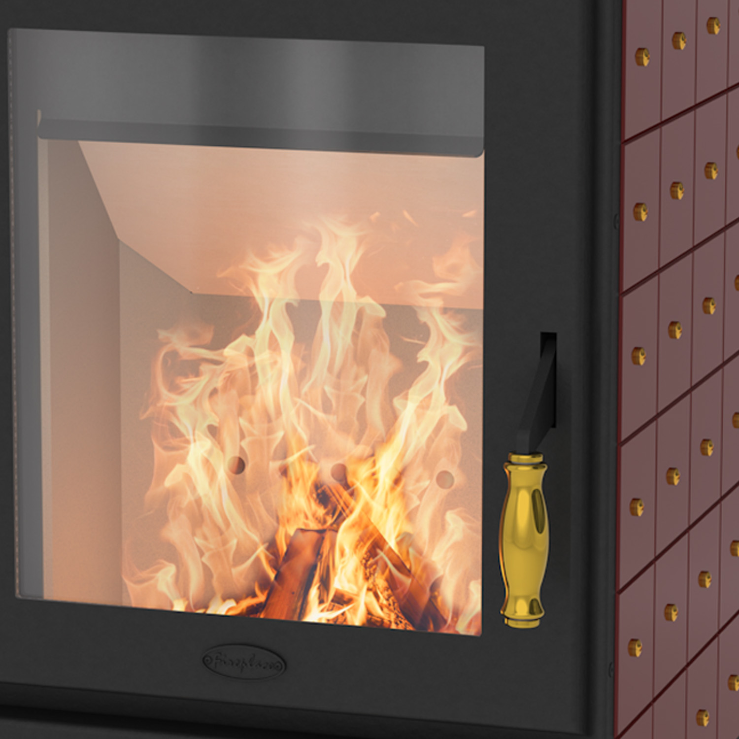 Fireplace FLORENZ Kaminofen Keramik Bordeaux