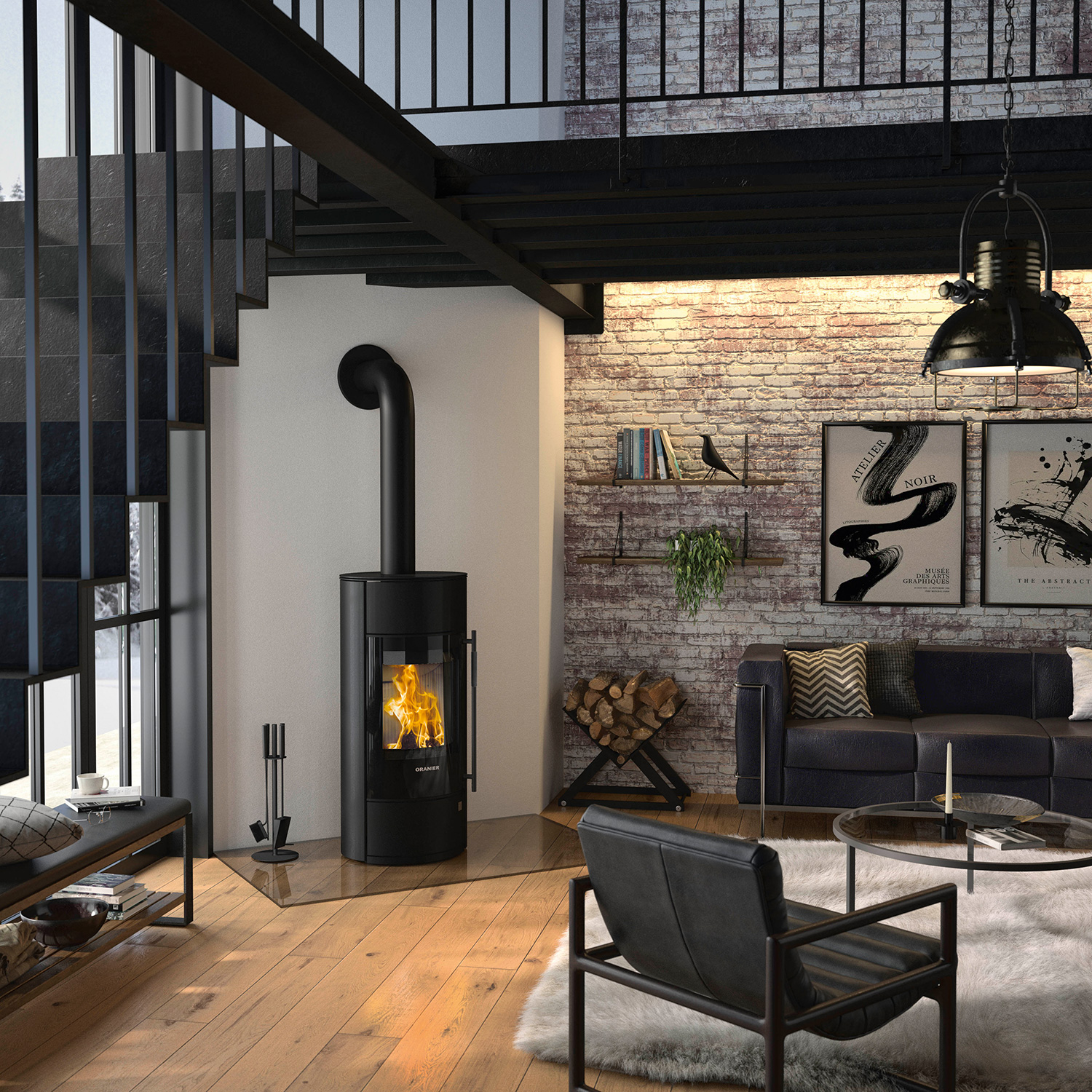 Oranier Polar Neo Blackline Kaminofen Stahl Schwarz Oranier Polar Neo Blackline Kaminofen Stahl Schwarz