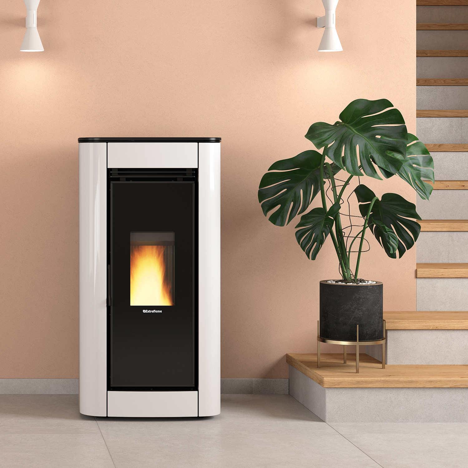 Extraflame Prestige Line Ilary Plus Top Pelletofen Weiß