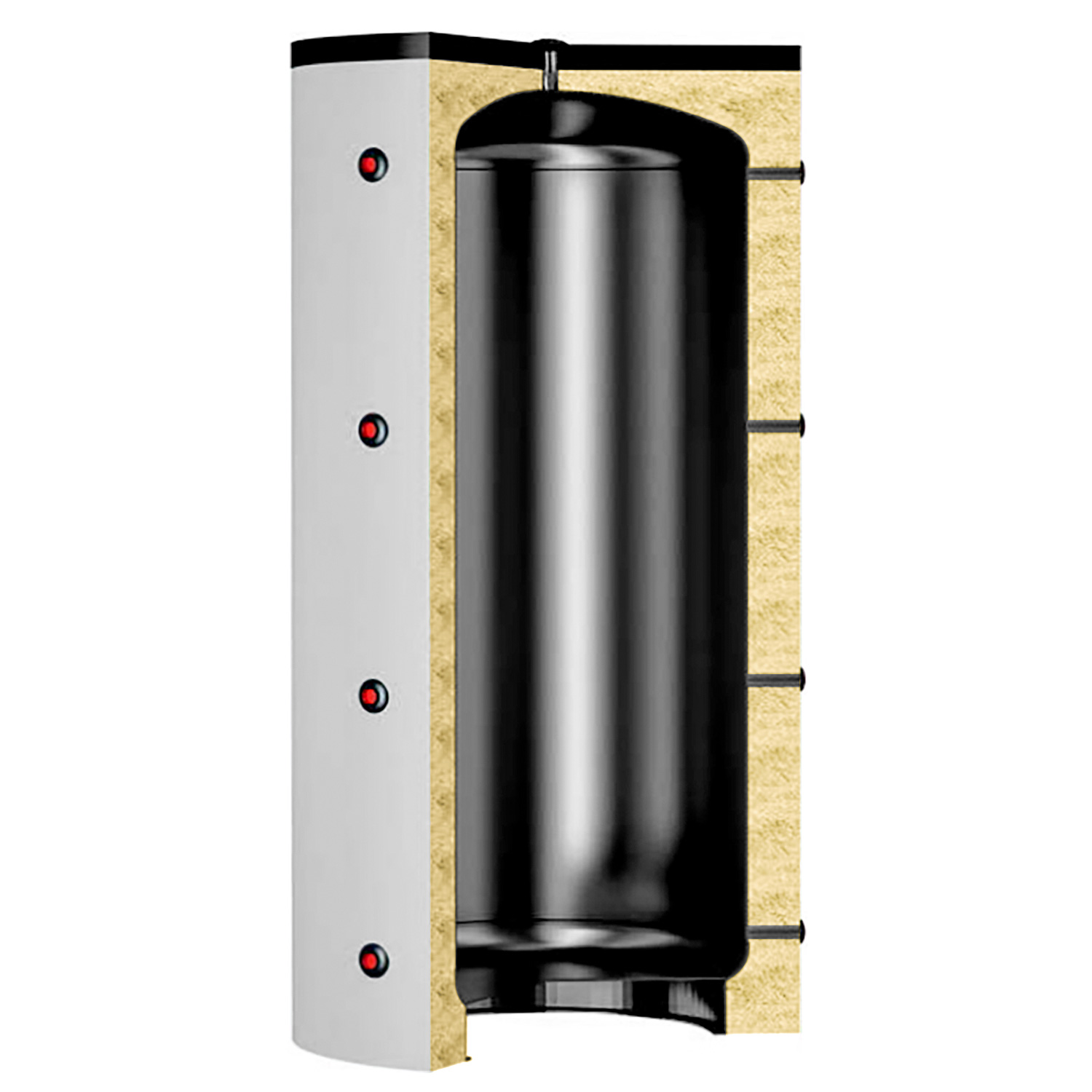 Olsberg Nevado Aqua Compact Wasserführender Kaminofen Stahl Schwarz - Komplett-Set Pufferspeicher 500
