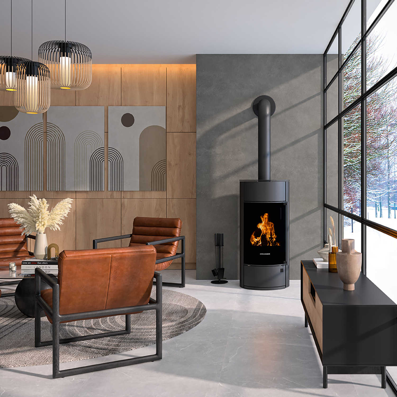 Oranier+ Polar Neo W+ Kaminofen pureBLACK Sonderedition