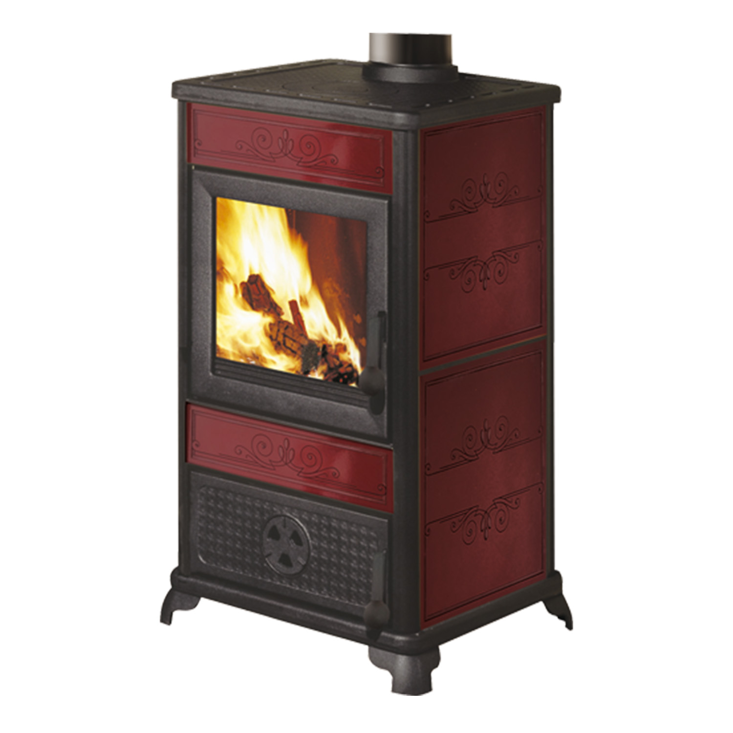 EK63 Fancy Evo Kaminofen Keramik bordeaux