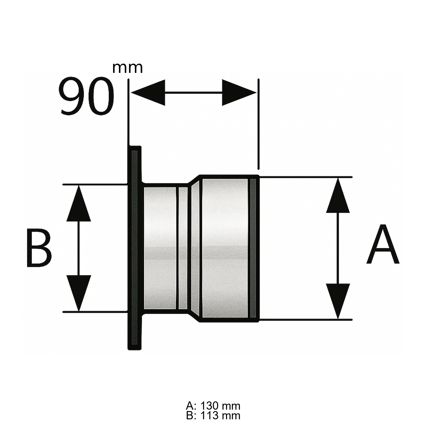 Schiedel Adapter Zugbegrenzer Ø130 mm für PRIMA PLUS T-Stück für Anschluss Ø113 mm einwandig matt