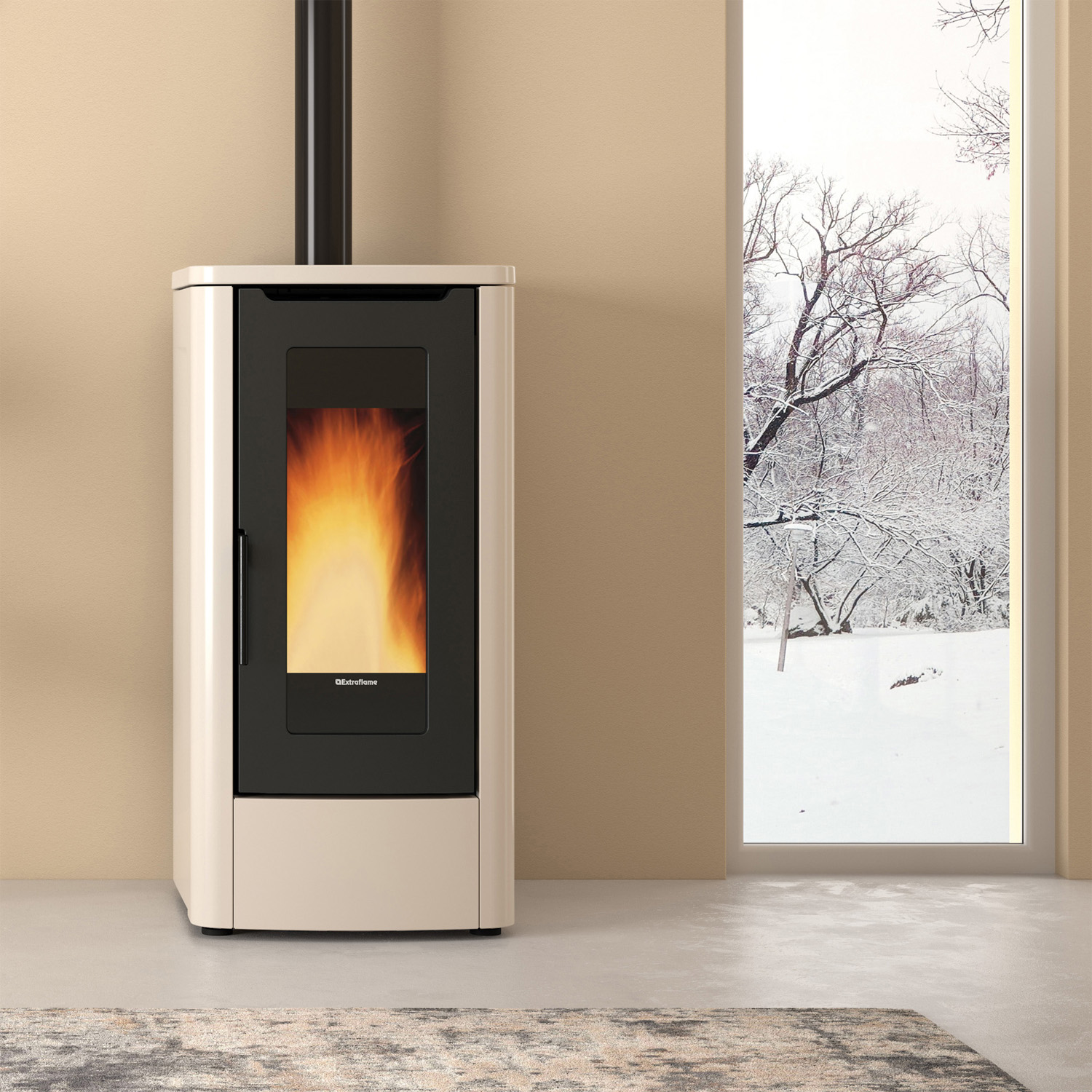 Extraflame Teorema Plus 5.0 EVO Pelletofen Elfenbein