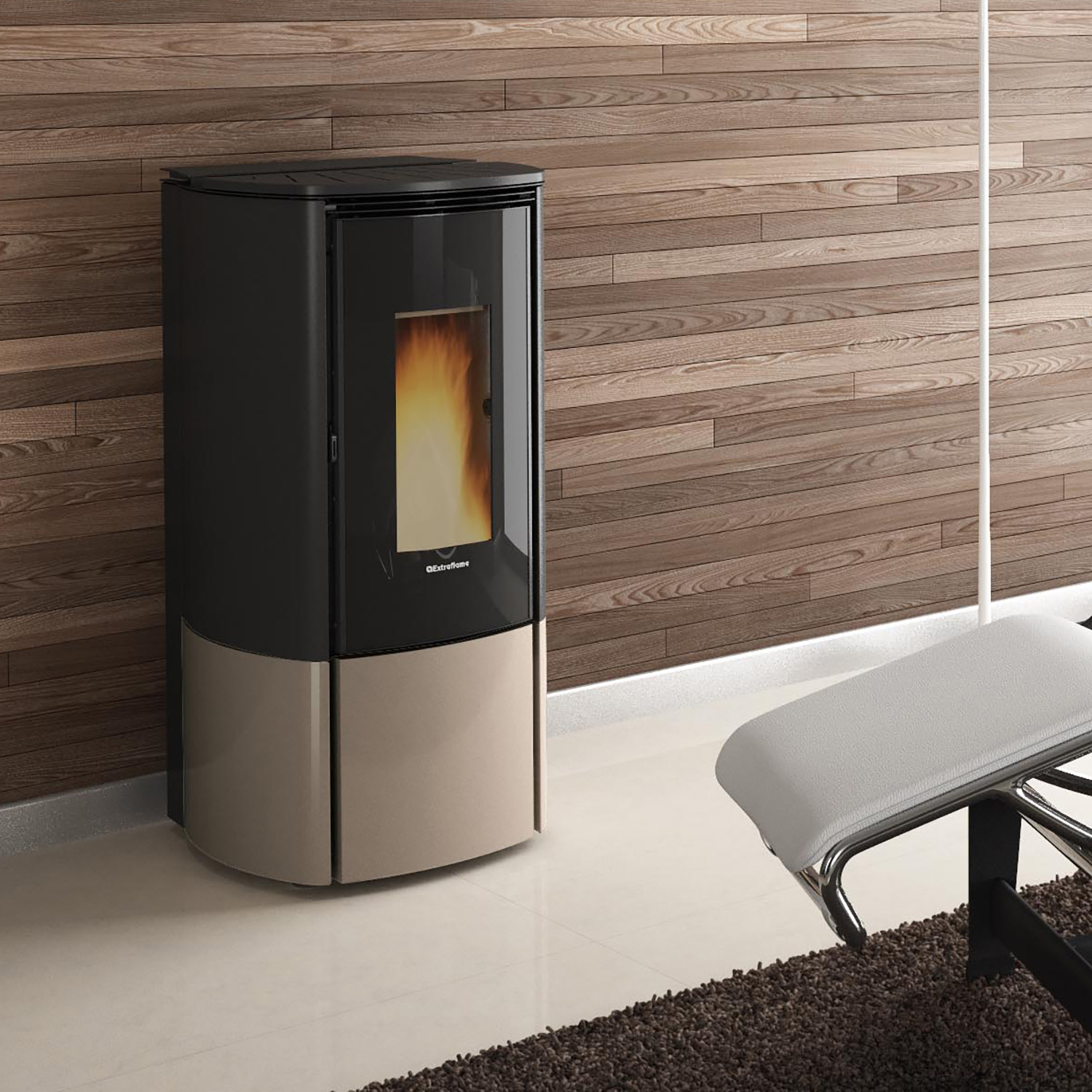 Extraflame Evolution Line Katia 11 Pelletofen Stahl Taubengrau
