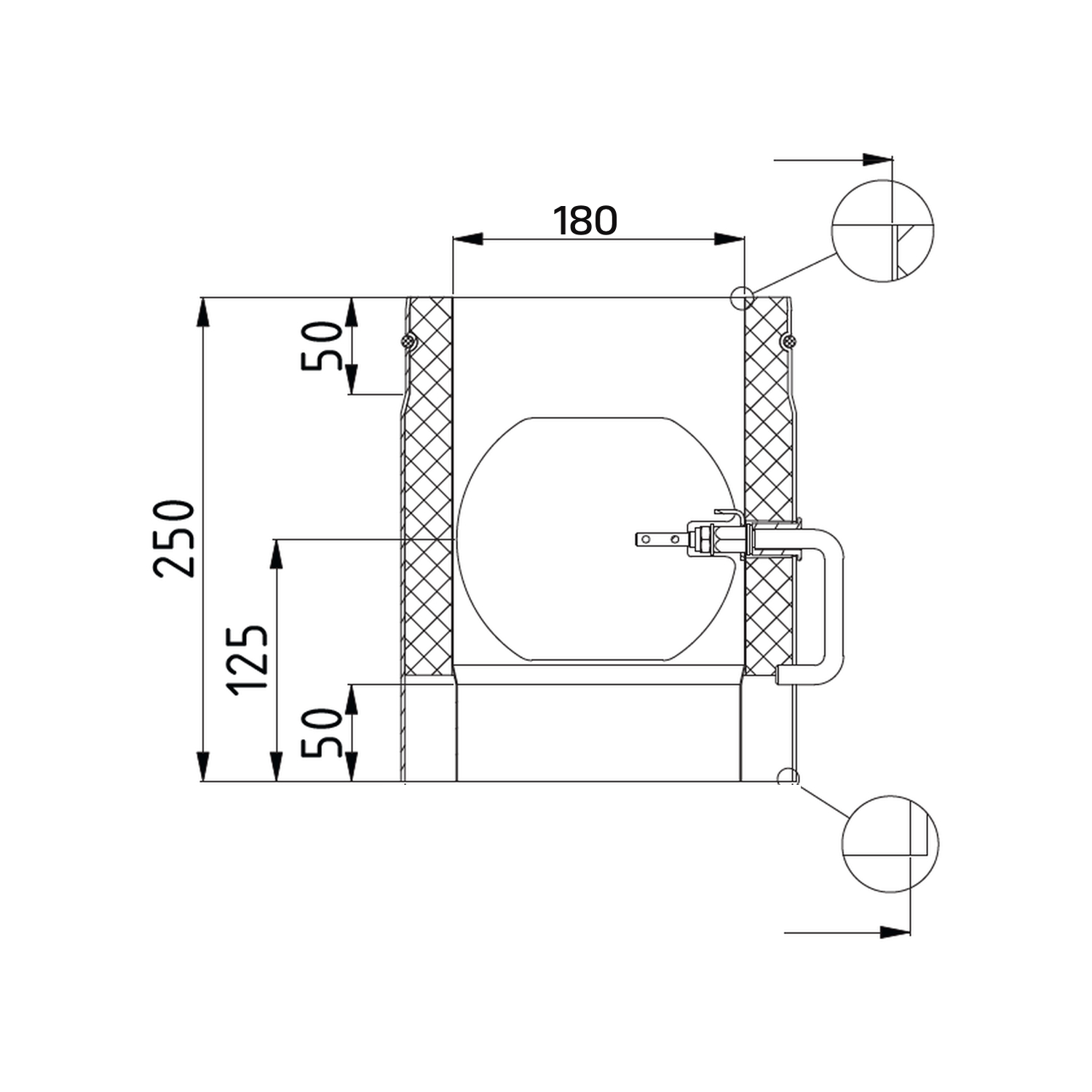 Raik Lifestyle DUO Rauchrohrbogen 180mm schwarz L: 250mm mit Drosselklappe für Rauchrohr / Ofenrohr