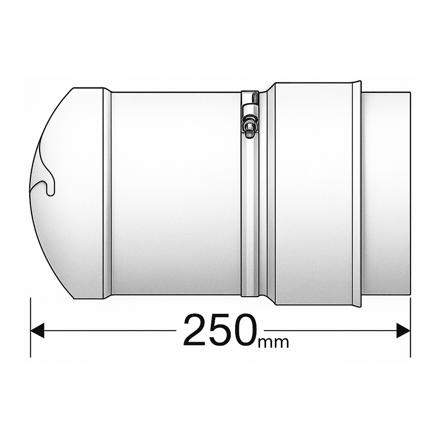 Schiedel Anschlussfutter Ø80 mm eingesteckt für PRIMA PLUS Ø113 mm einwandig matt
