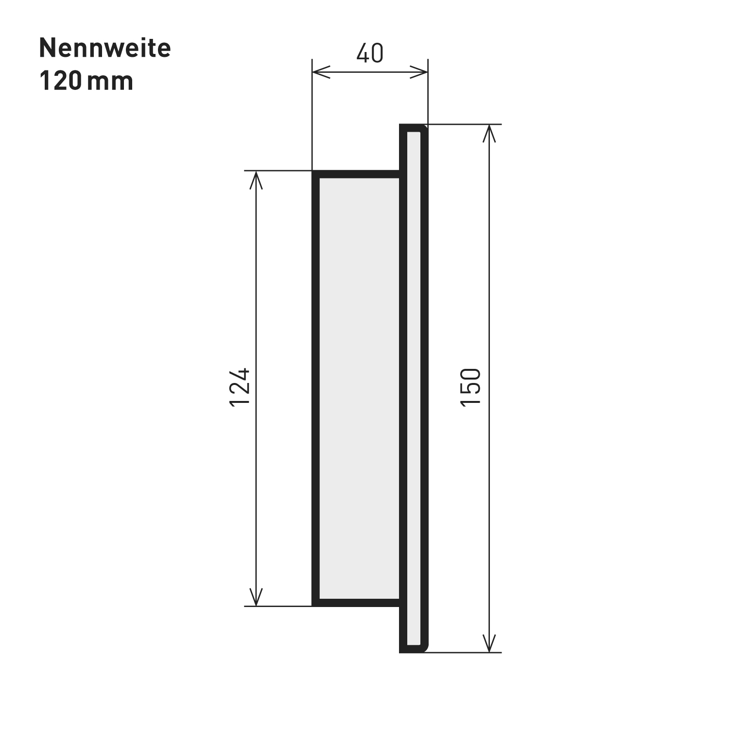 Raik Basic Blindklappe 120mm schwarz für Rauchrohr / Ofenrohr