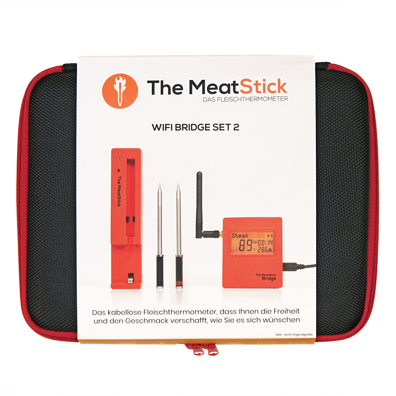 The MeatStick Set 4: The MeatStick (2 Stück) mit WiFi Bridge, Ladegerät und Transporttasche The MeatStick Set 4: The MeatStick (2 Stück) mit WiFi Bridge, Ladegerät und Transporttasche