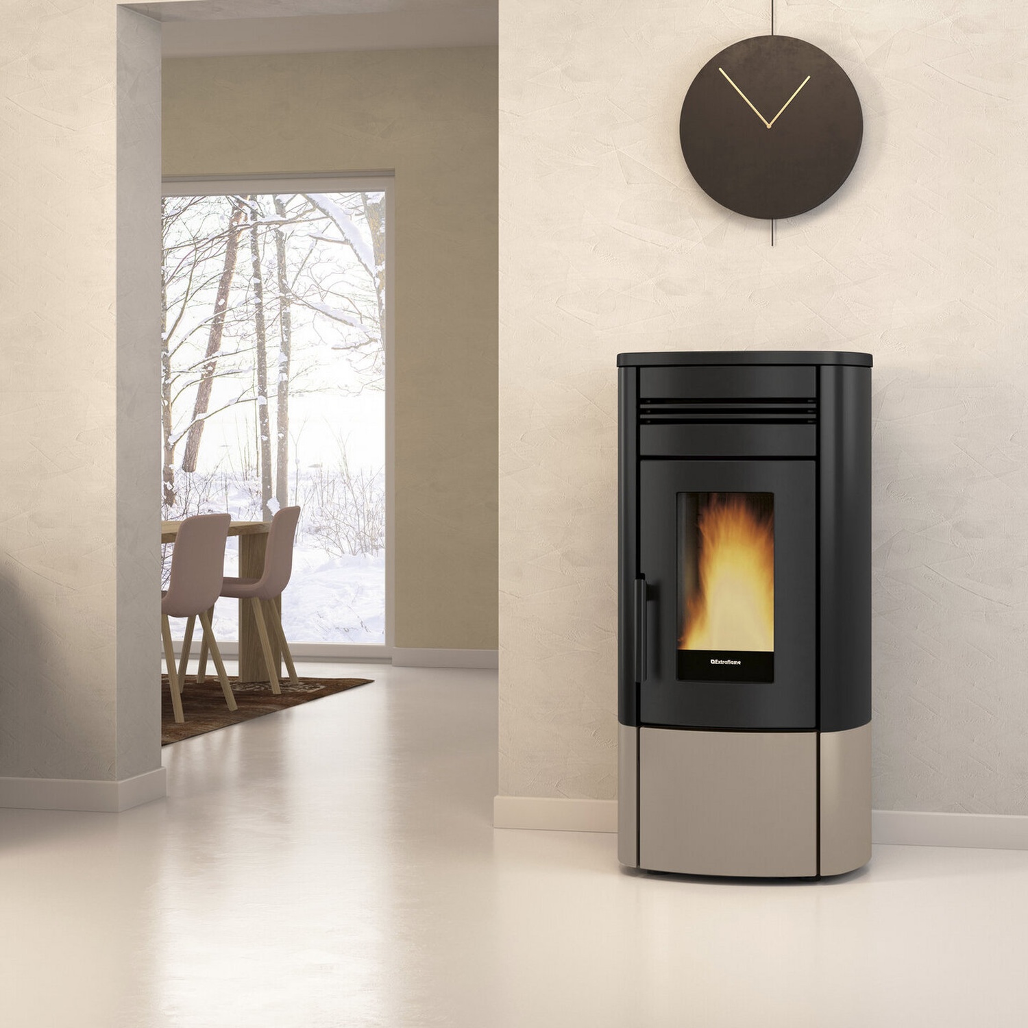 Extraflame NORIS - Taupe Matt Pelletofen EVOLUTION LINE