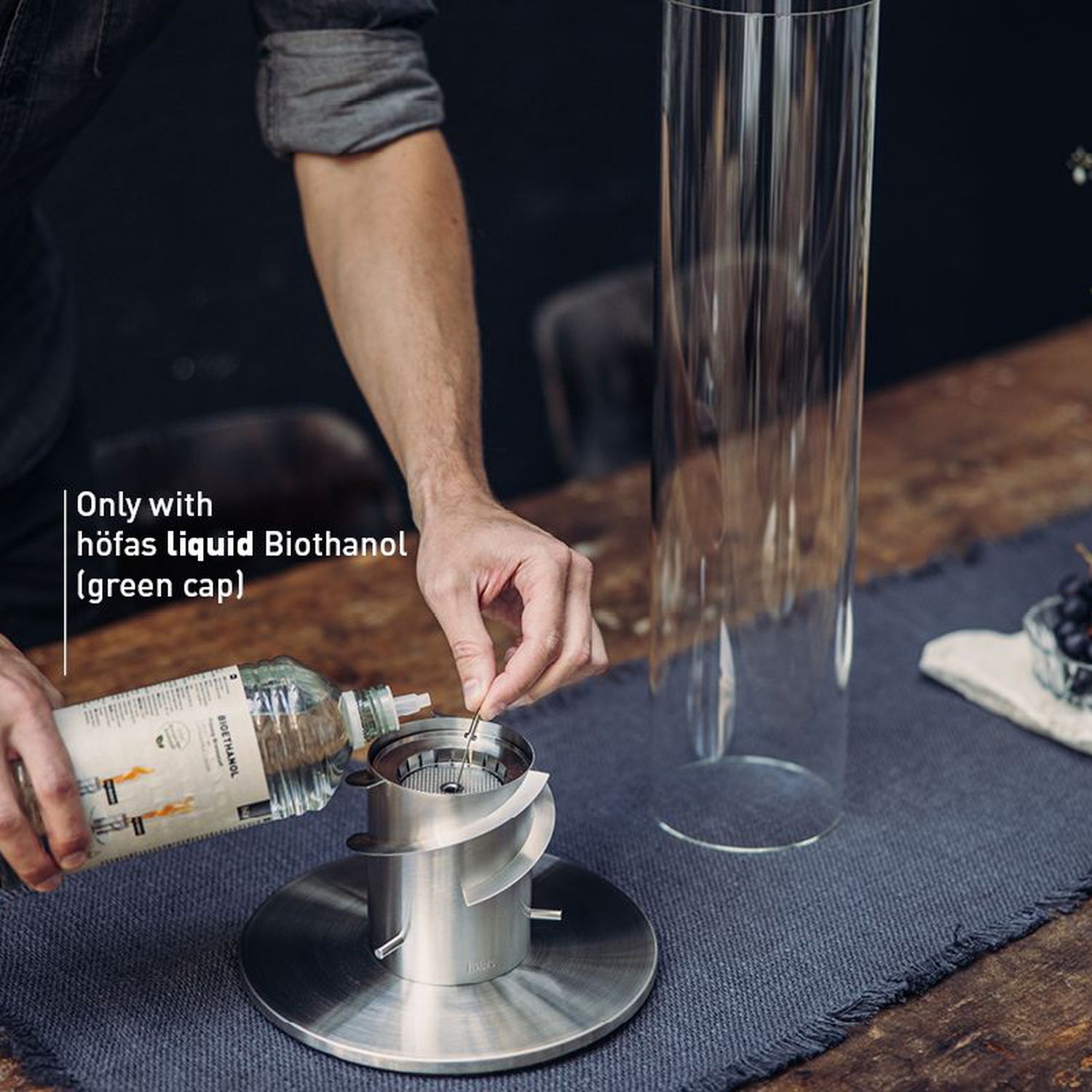 höfats SPIN 900 Bio-Burner mit Eco-Ring und Löschdeckel