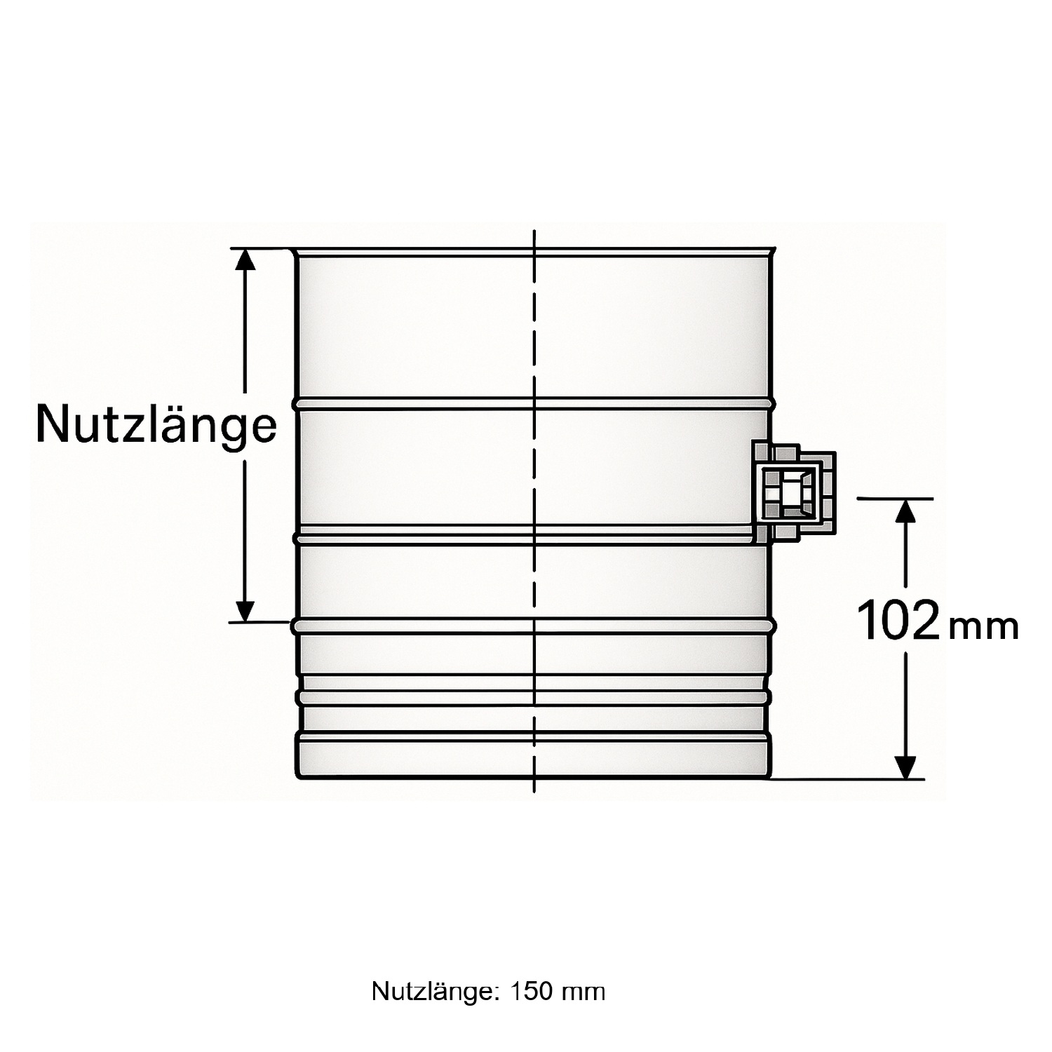 Schiedel PRIMA PLUS Rohrelement 200mm Ø180 mm mit Messöffnung einwandig matt