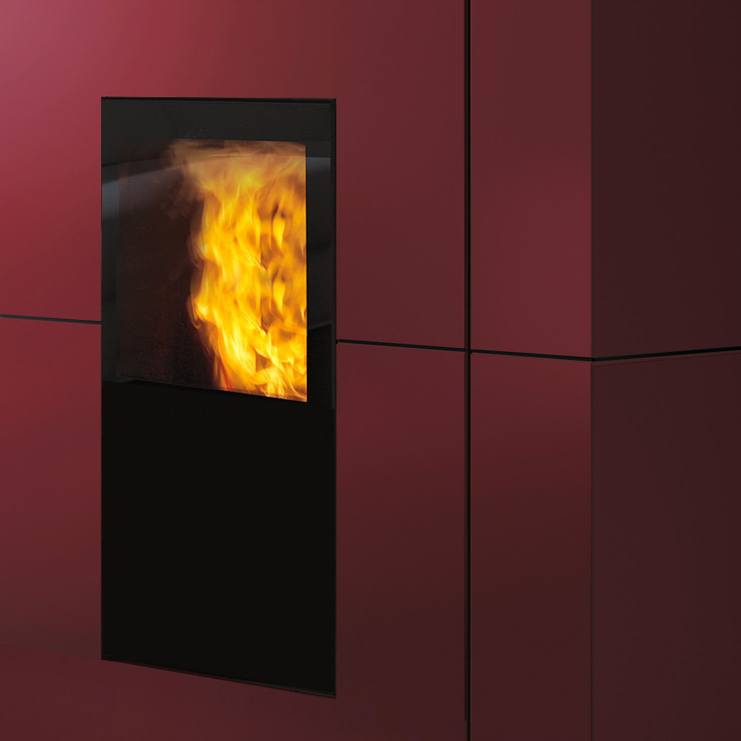 Edilkamin Blade H 23 Evo wasserführendender Pelletofen Stahl Bordeaux inkl. Kit R-FX