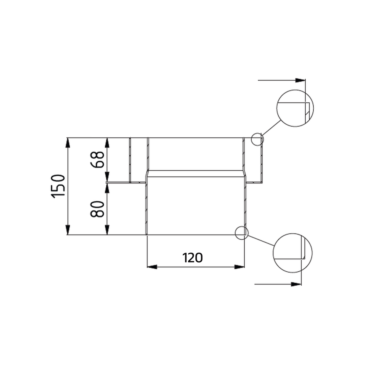 Raik Schornsteinanschlussstück LS DUO Durchmesser 120mm schwarz