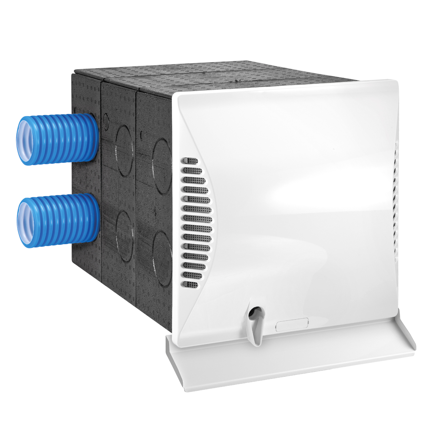 Dimplex DL 50 WE2 Wohnraumlüftungsgerät + DL 50 Q2 Wandhülse quadratisch mit Nebenraumanschluss + Luftqualitätssensor