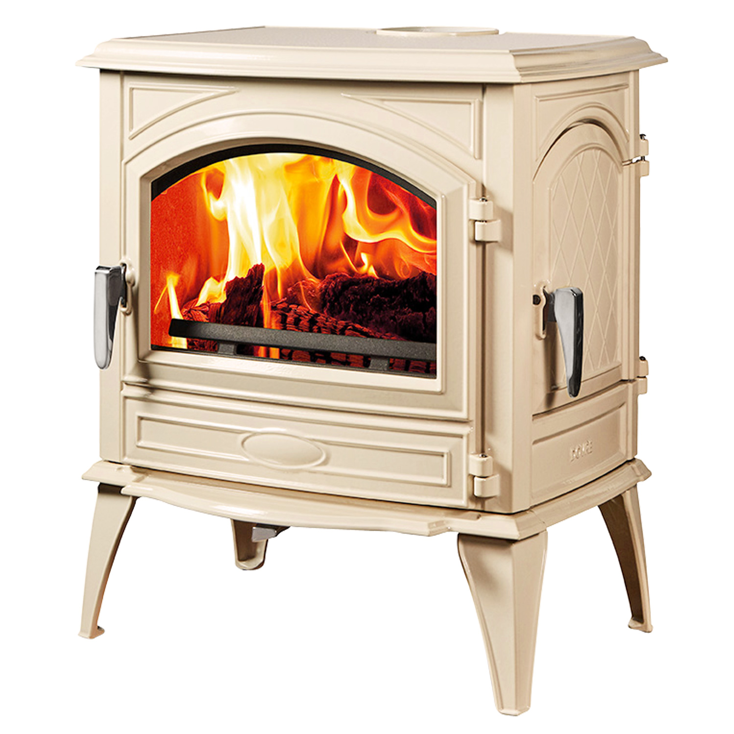 Dovre 760 WD Kaminofen Gusseisen Cremeweiß emailliert, Bauart 2