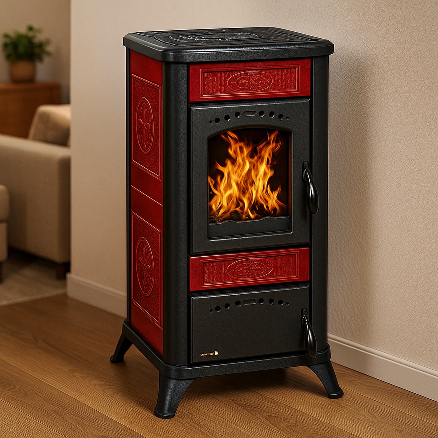 Wamsler Romantikofen II Keramik bordeaux