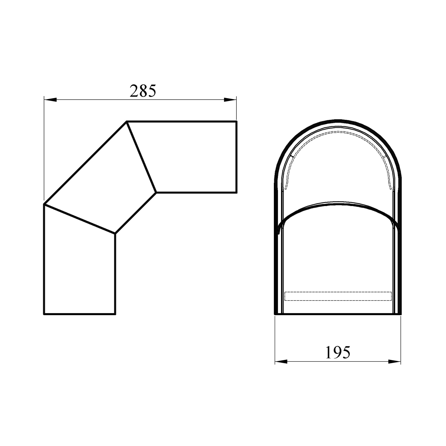 Raik Basic Thermoschild 120mm schwarz doppelt für 3teiligen Bogen 90° für Rauchrohr / Ofenrohr