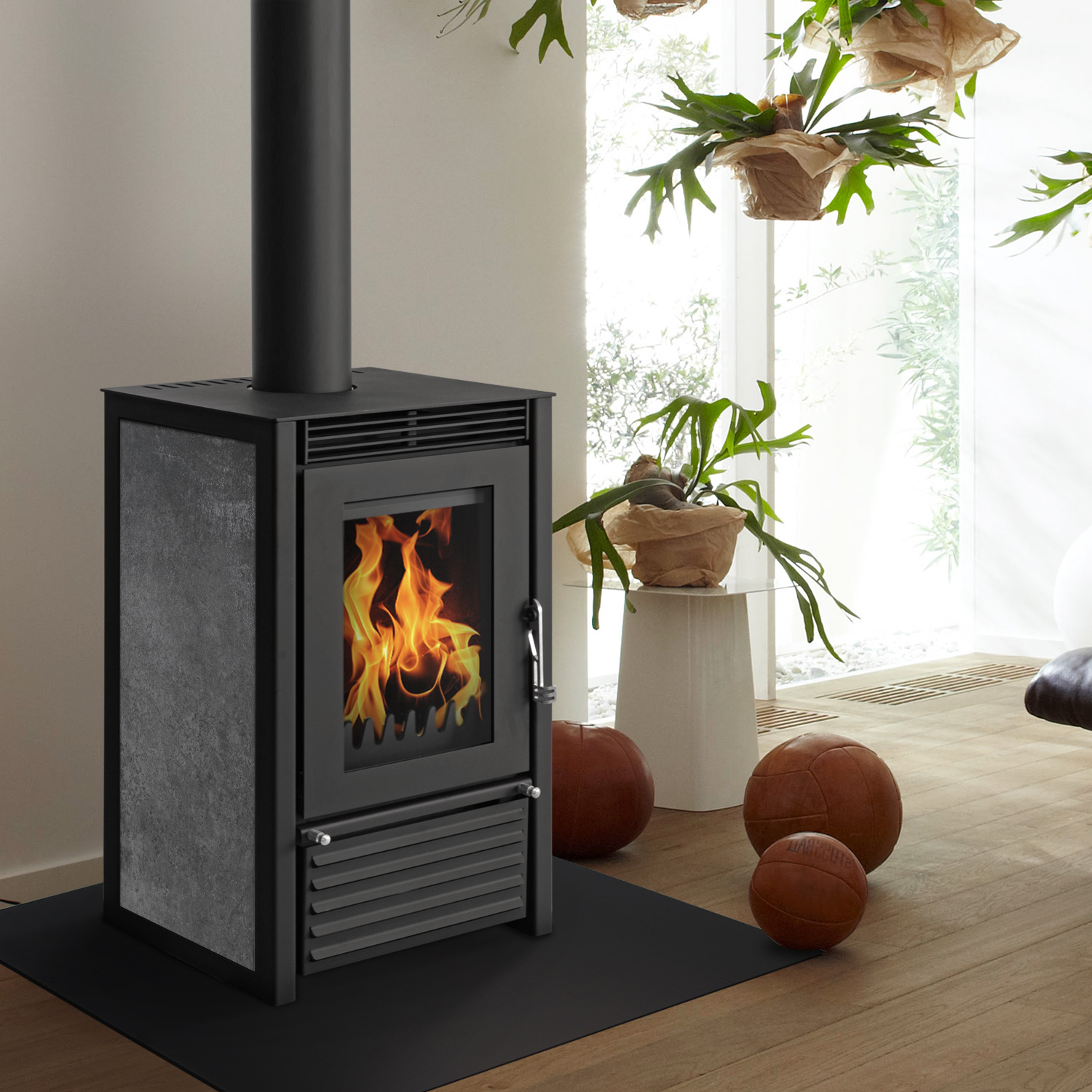 Kaminofen wasserführend Schmitzker Marbella Compact Keramik Anthrazit Kaminofen wasserführend Schmitzker Marbella Compact Keramik Anthrazit