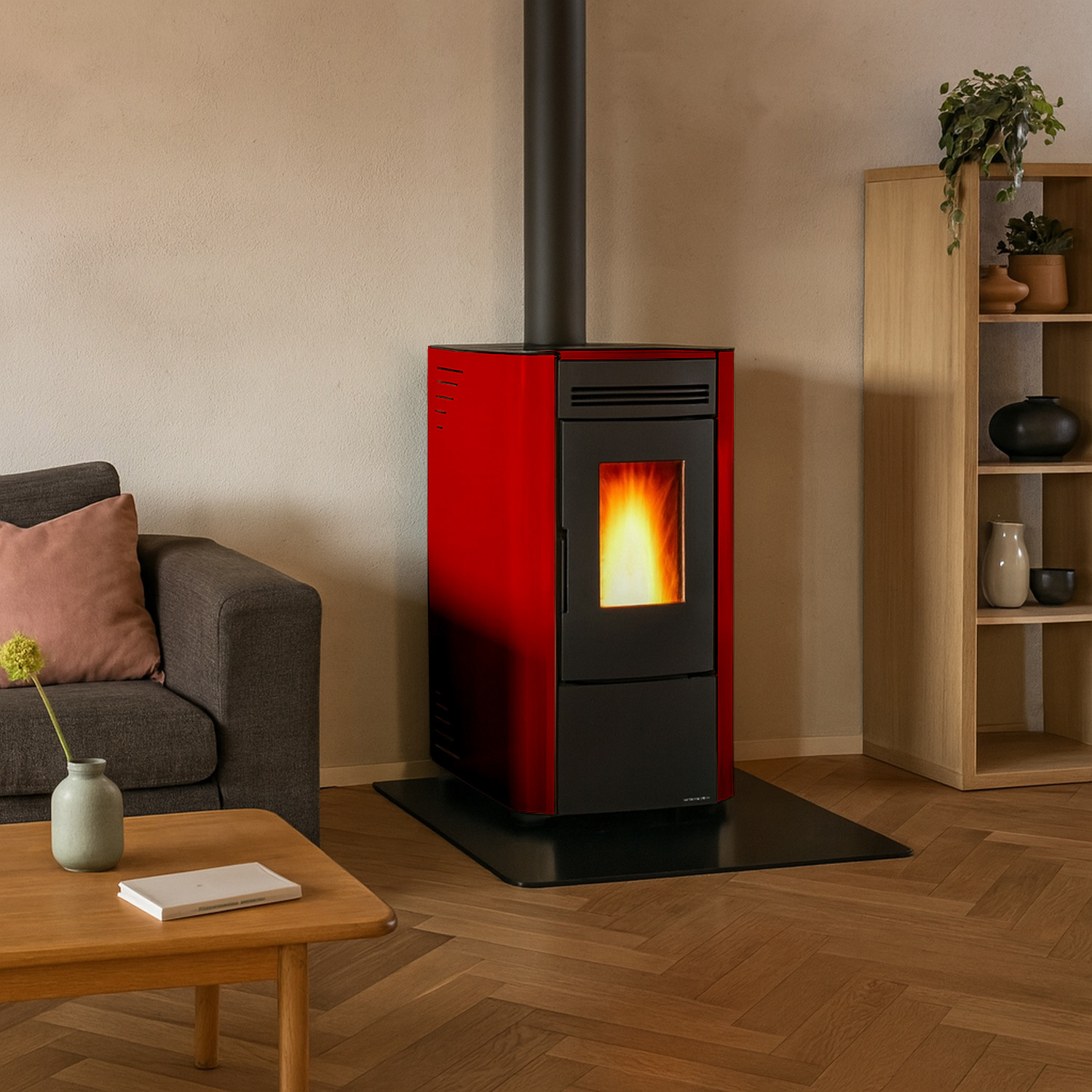 Extraflame Ketty 5.0 Pelletofen Stahl Bordeaux